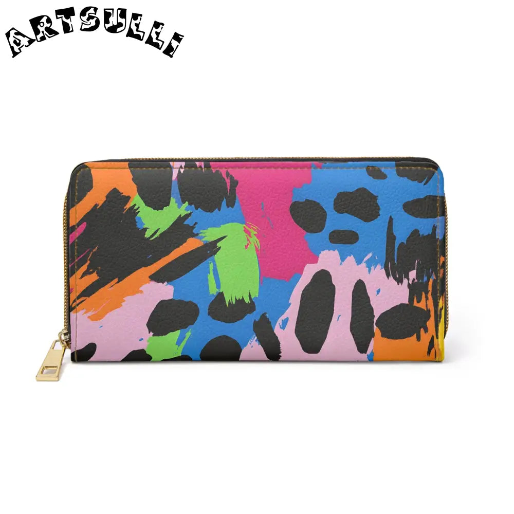 90s Neon II Zipper Wallet, Artsulli - Art is Long, Life is Short, Accessories, Size, One size, Color, White, , , 19314973854192214435