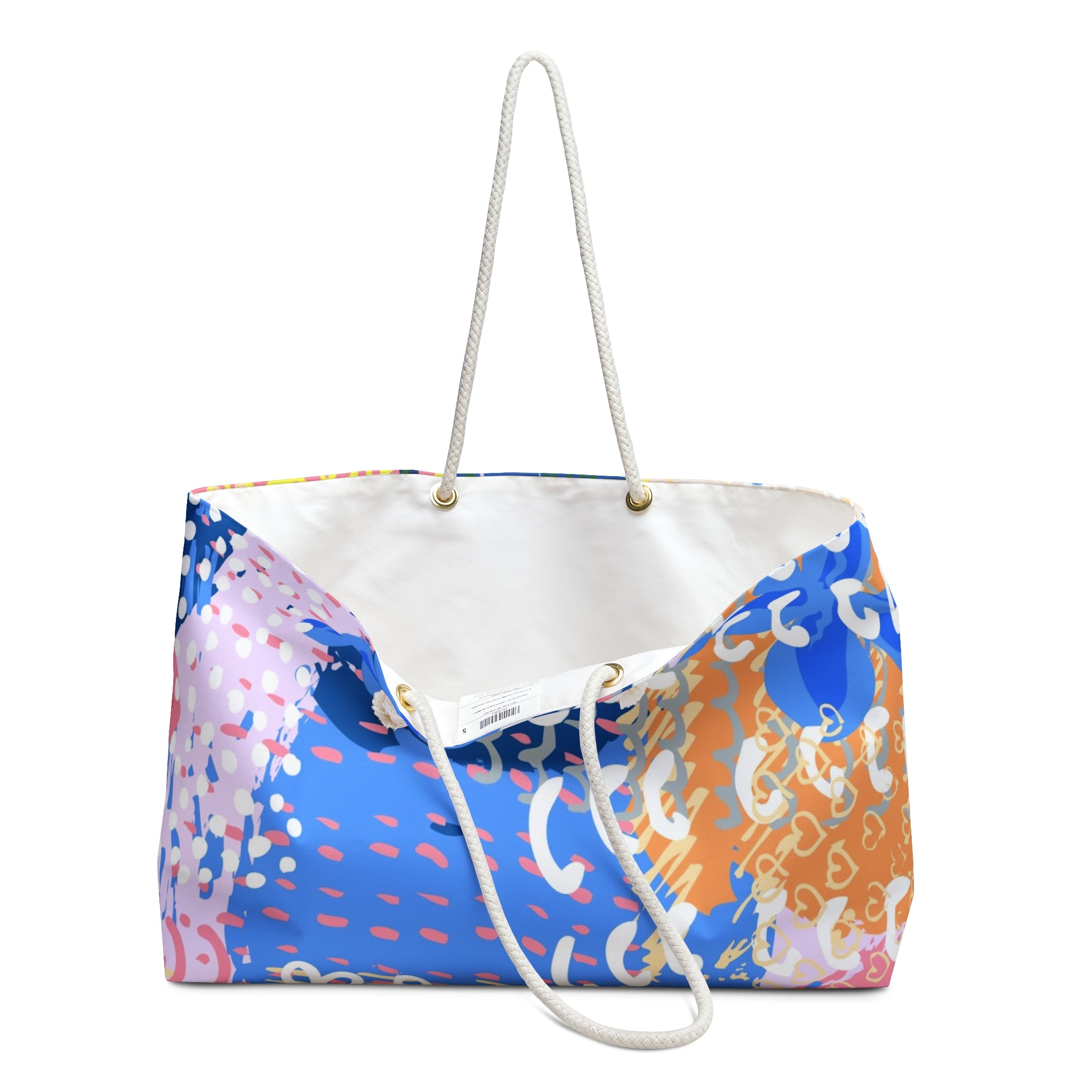 Flowers x Doodles x Hearts Multi-Color Weekender Bag, Artsulli - Art is Long, Life is Short, Bags, , , , , , , 