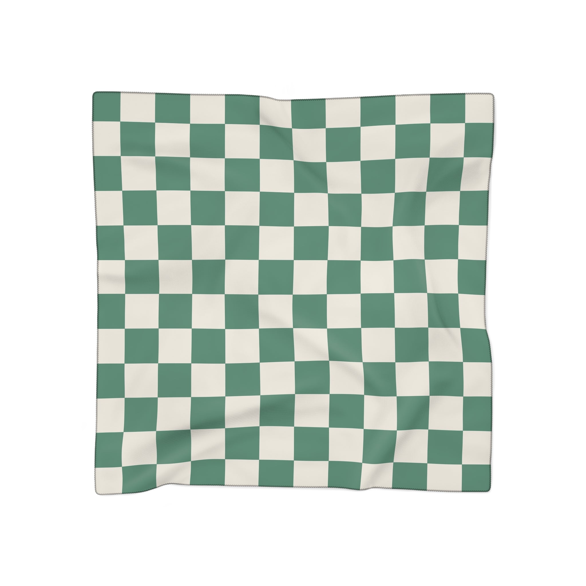 Checkerboard II Dark Green Poly Scarf, Artsulli - Art is Long, Life is Short, Accessories, Color, Poly chiffon, Size, 25" × 25", , , 19435374158266332125