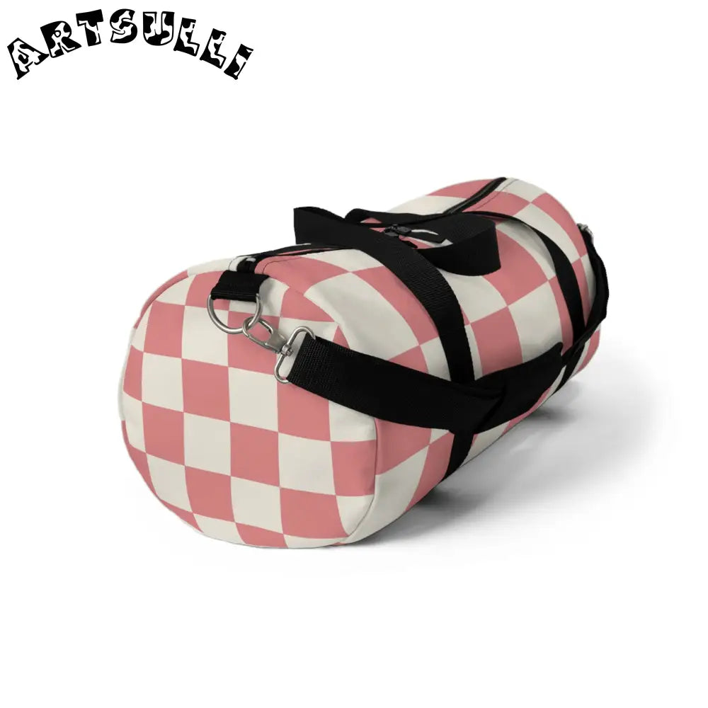 JAKKOUTTHEBXX Retro Checkered Grassland Sprites Duffel Bag
