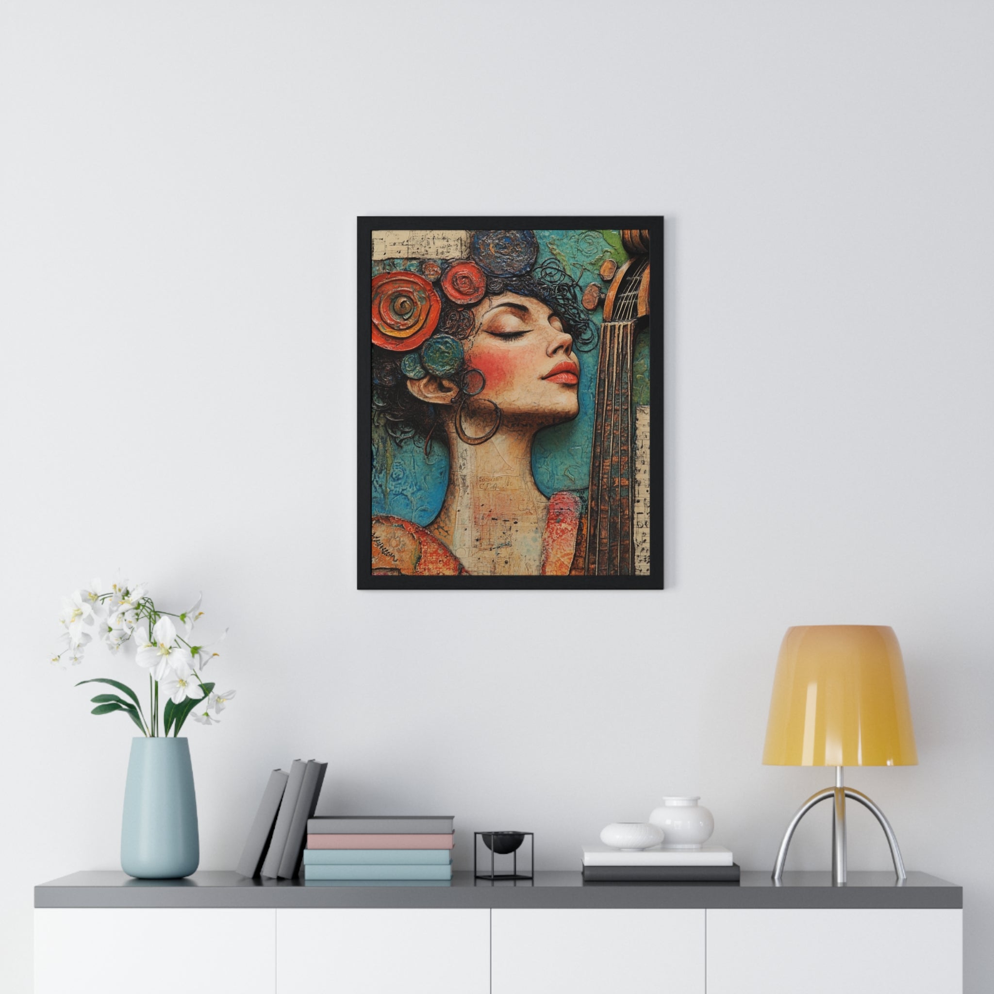 Woman With A Violin III Vertical Framed Poster, Artsulli - Art is Long, Life is Short, Poster, , , , , , , 