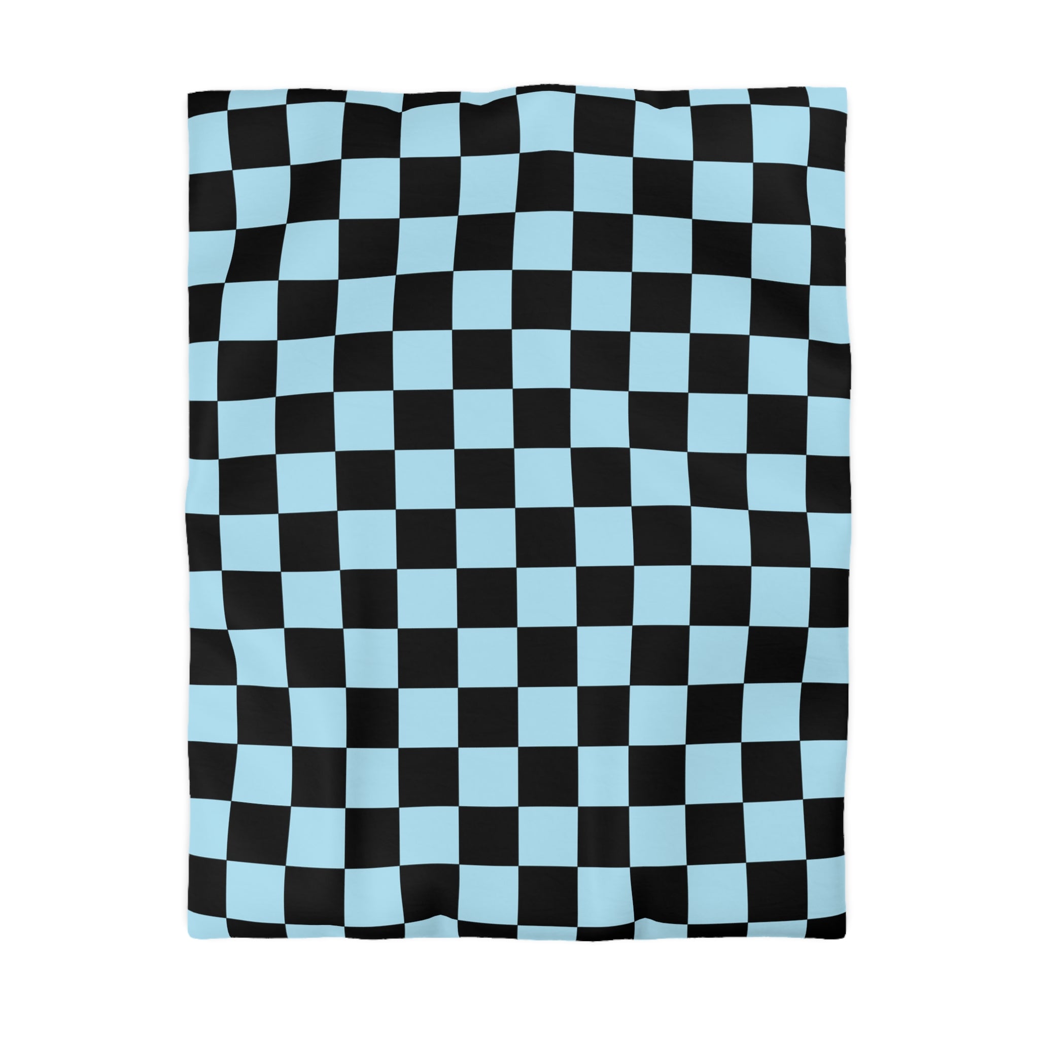Checkerboard Black and Blue Microfiber Duvet Cover, Artsulli - Art is Long, Life is Short, Home Decor, Size, Twin, Color, Cream, , , 29524401066238750815