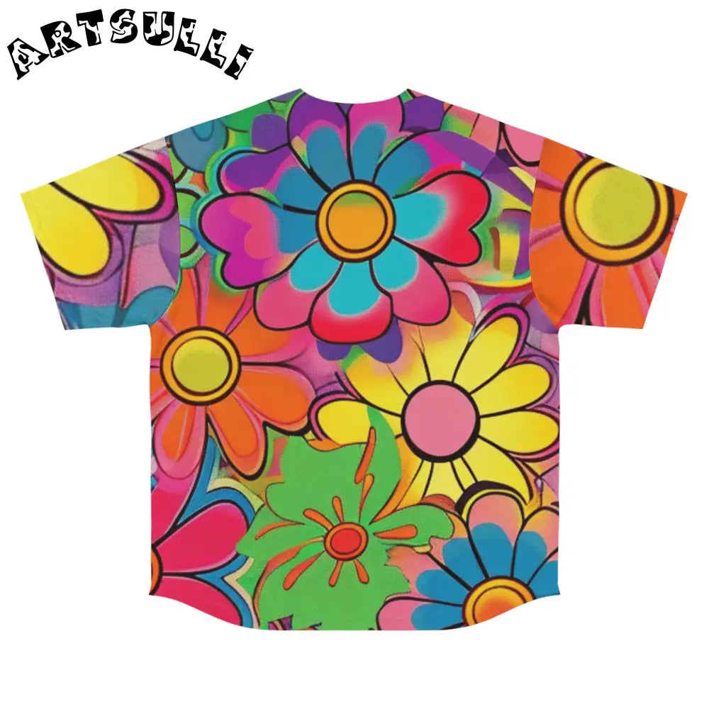 JAKKOUTTHEBXX Chromatic Daisy Dream Men’s Baseball Jersey (AOP)
