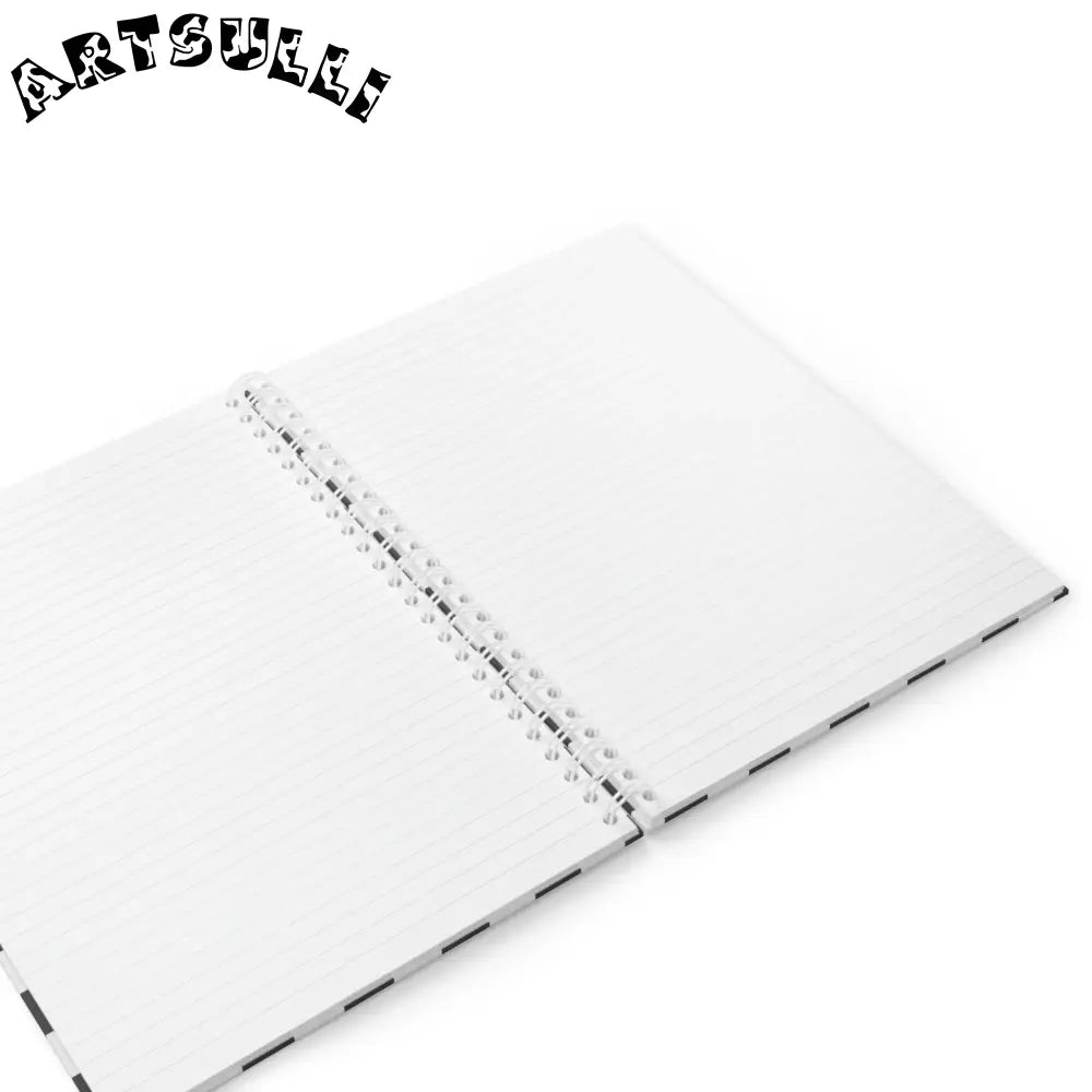 JAKKOUTTHEBXX Checkerboard White and Black Spiral Notebook