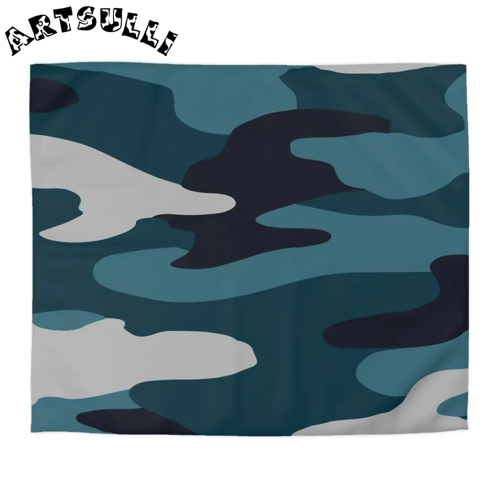 JAKKOUTTHEBXX Blue Camouflage Microfiber Duvet Cover JAKKOUTTHEBXX