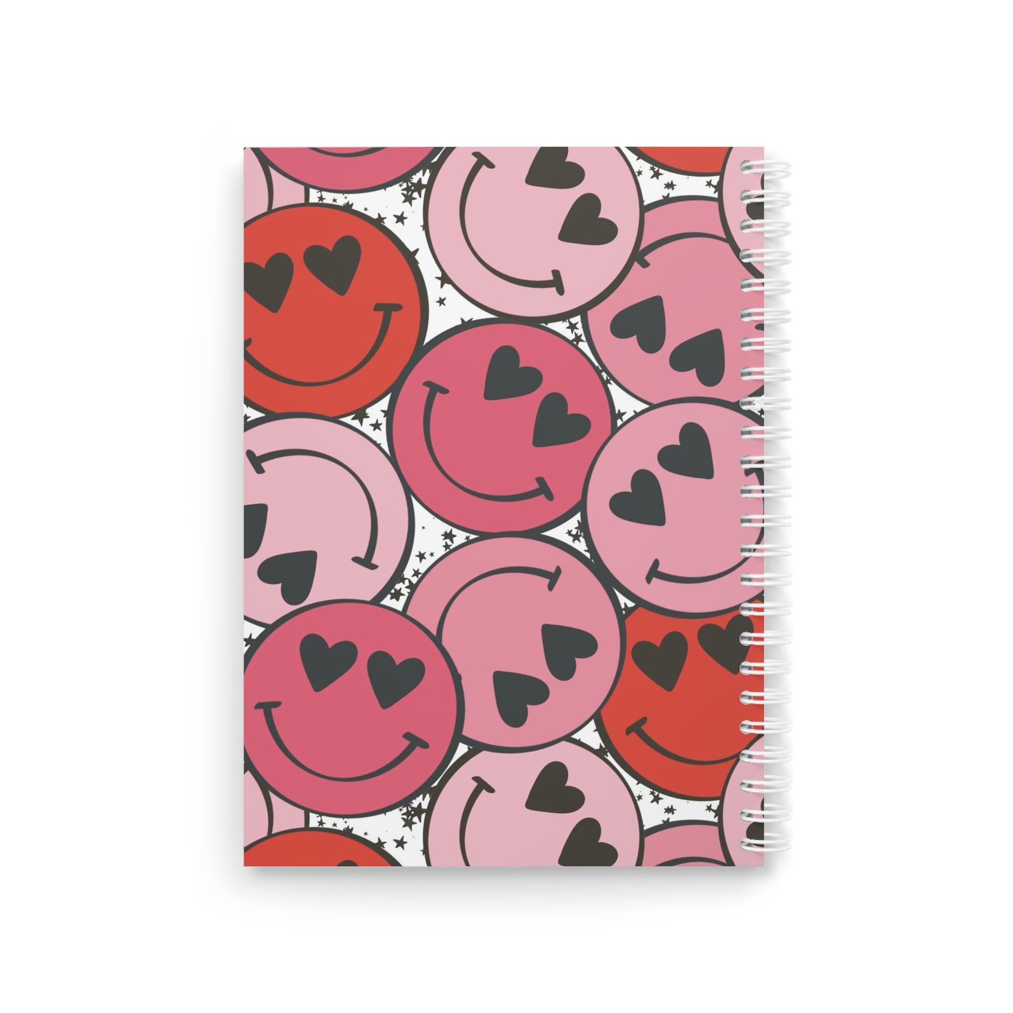 Smiley Face x Heart Eyes Pink and Red Spiral Notebook, Artsulli - Art is Long, Life is Short, Paper products, , , , , , , 