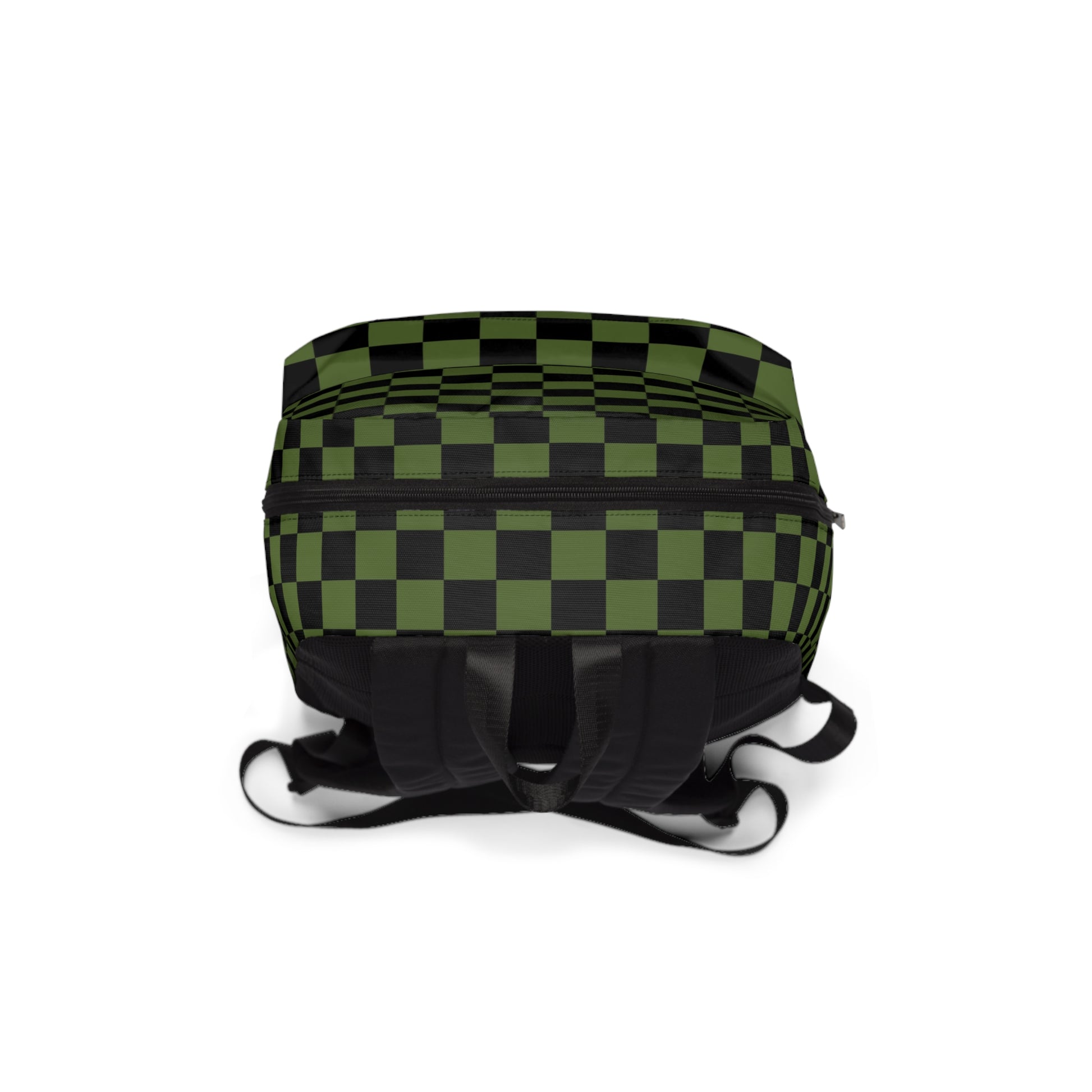 Checkerboard Olive Green and Black Unisex Classic Backpack, Artsulli - Art is Long, Life is Short, Bags, , , , , , , 