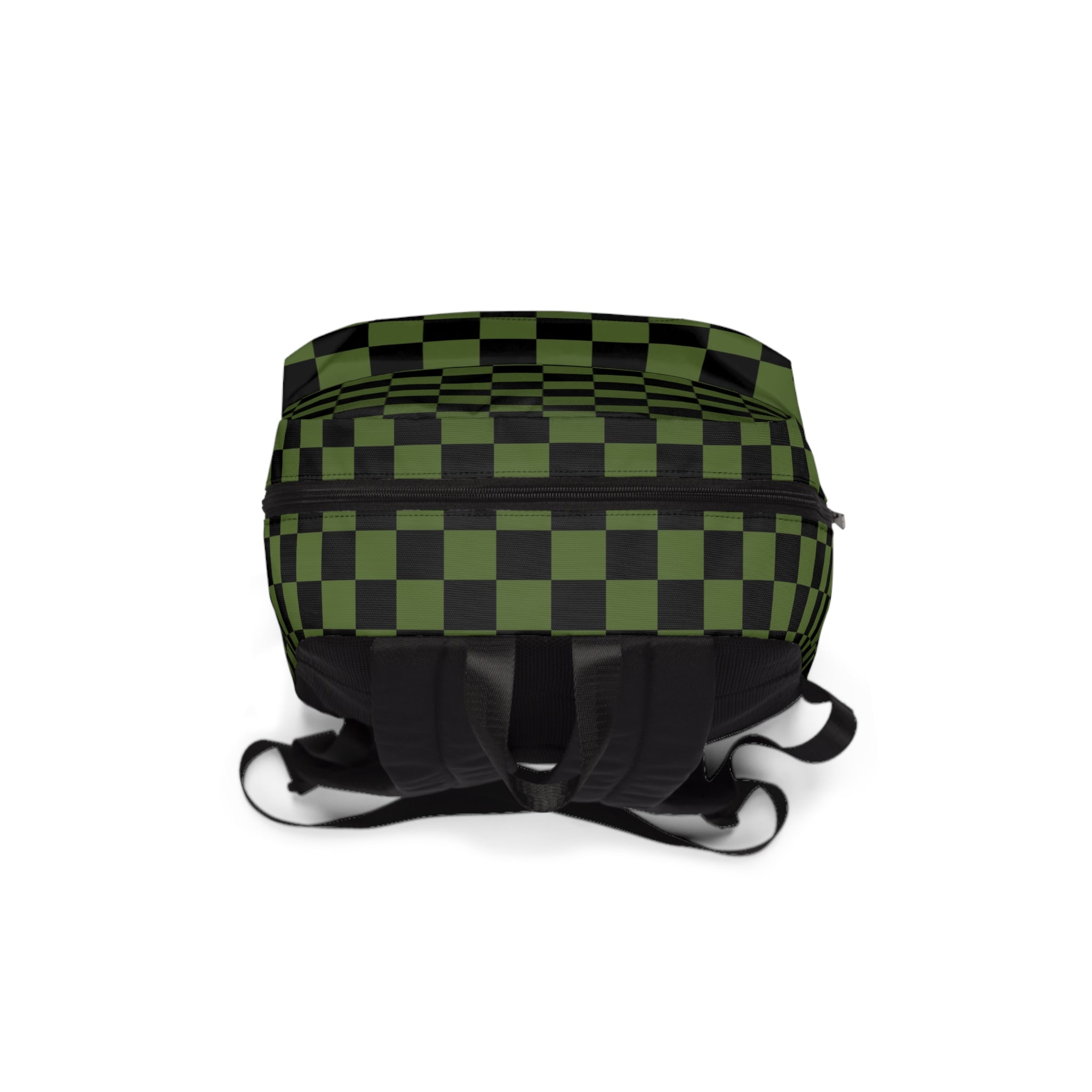Checkerboard Olive Green and Black Unisex Classic Backpack, Artsulli - Art is Long, Life is Short, Bags, , , , , , , 