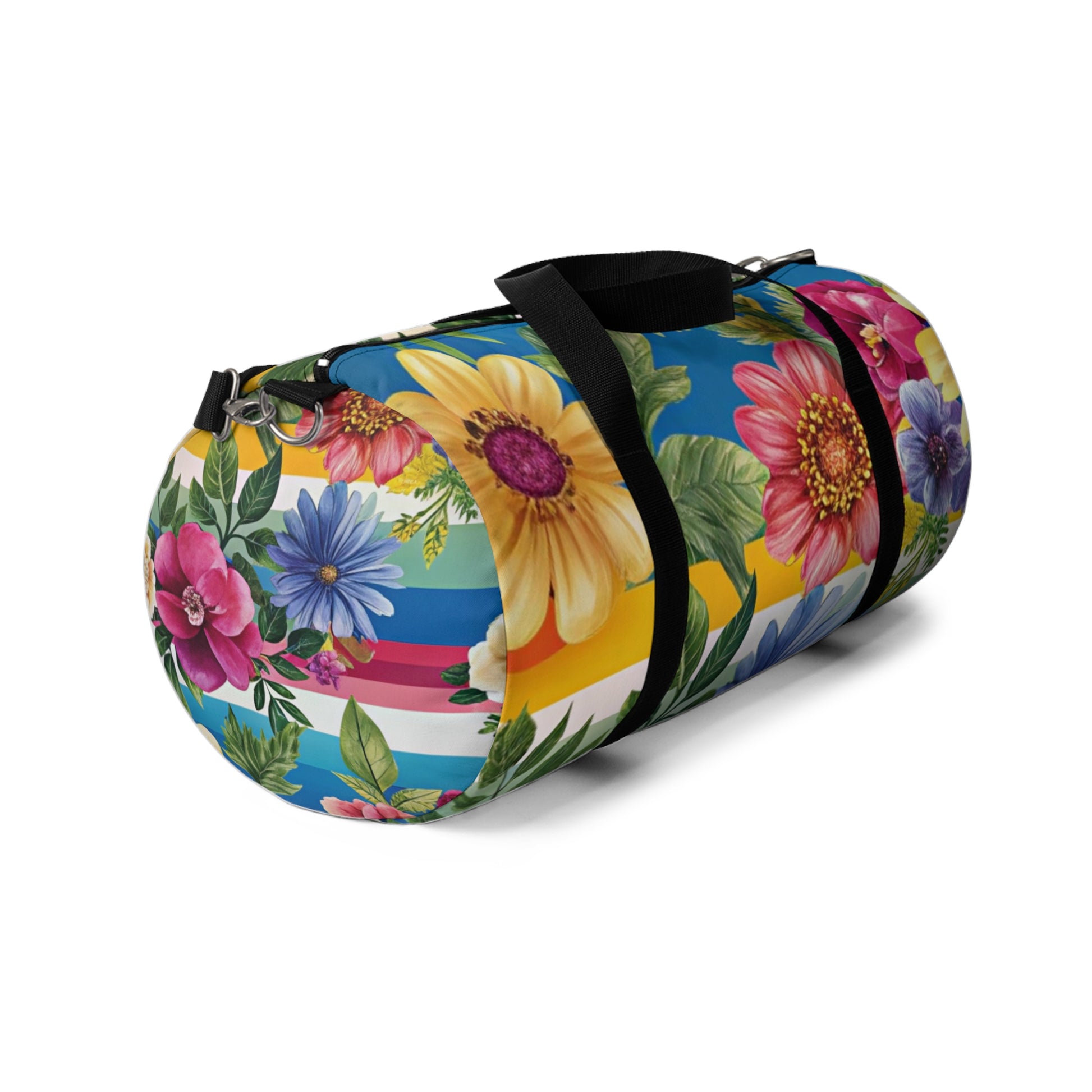 Floral Stripe 4K Duffel Bag, Artsulli - Art is Long, Life is Short, Bags, , , , , , , 
