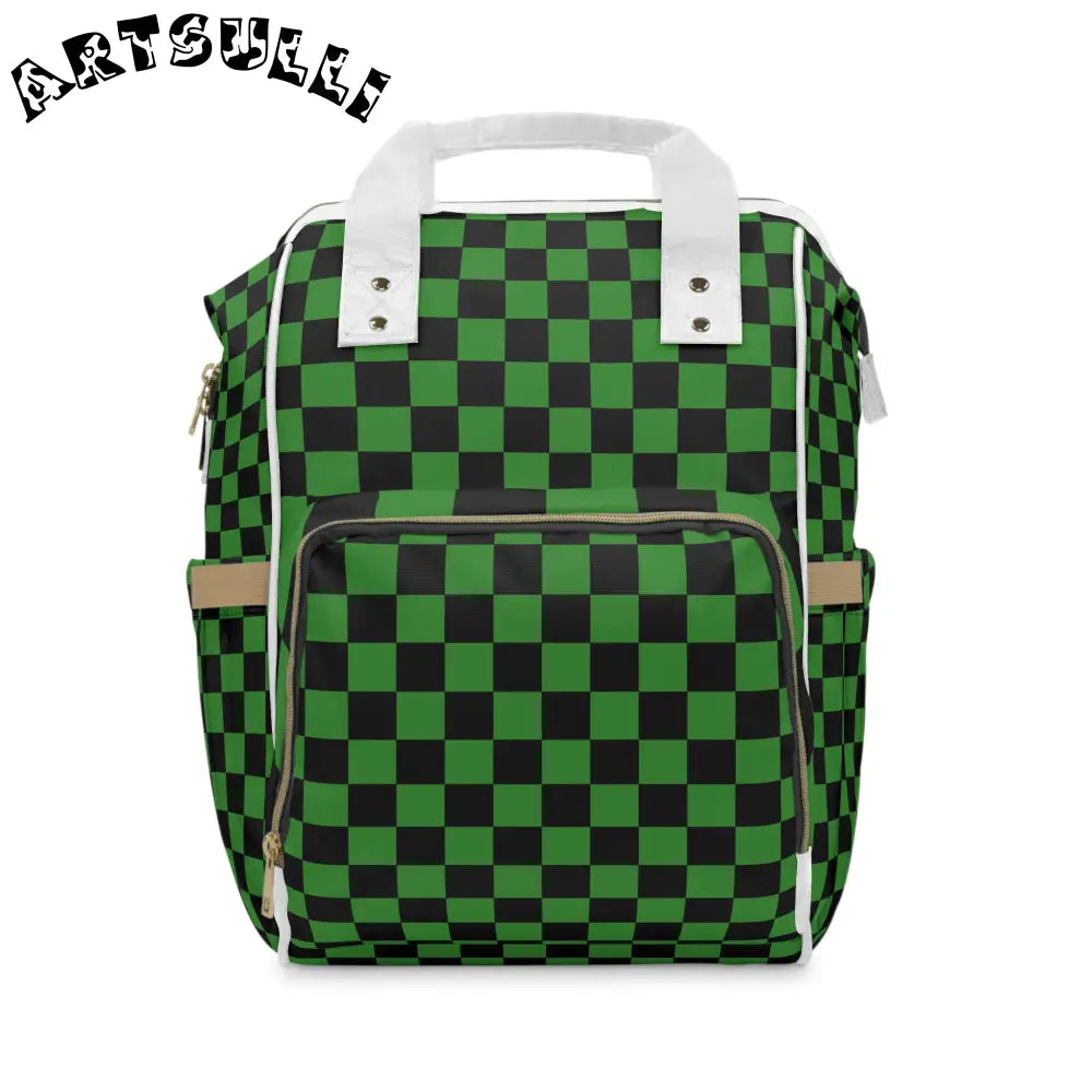 JAKKOUTTHEBXX Checkerboard Green and Black Multifunctional Diaper