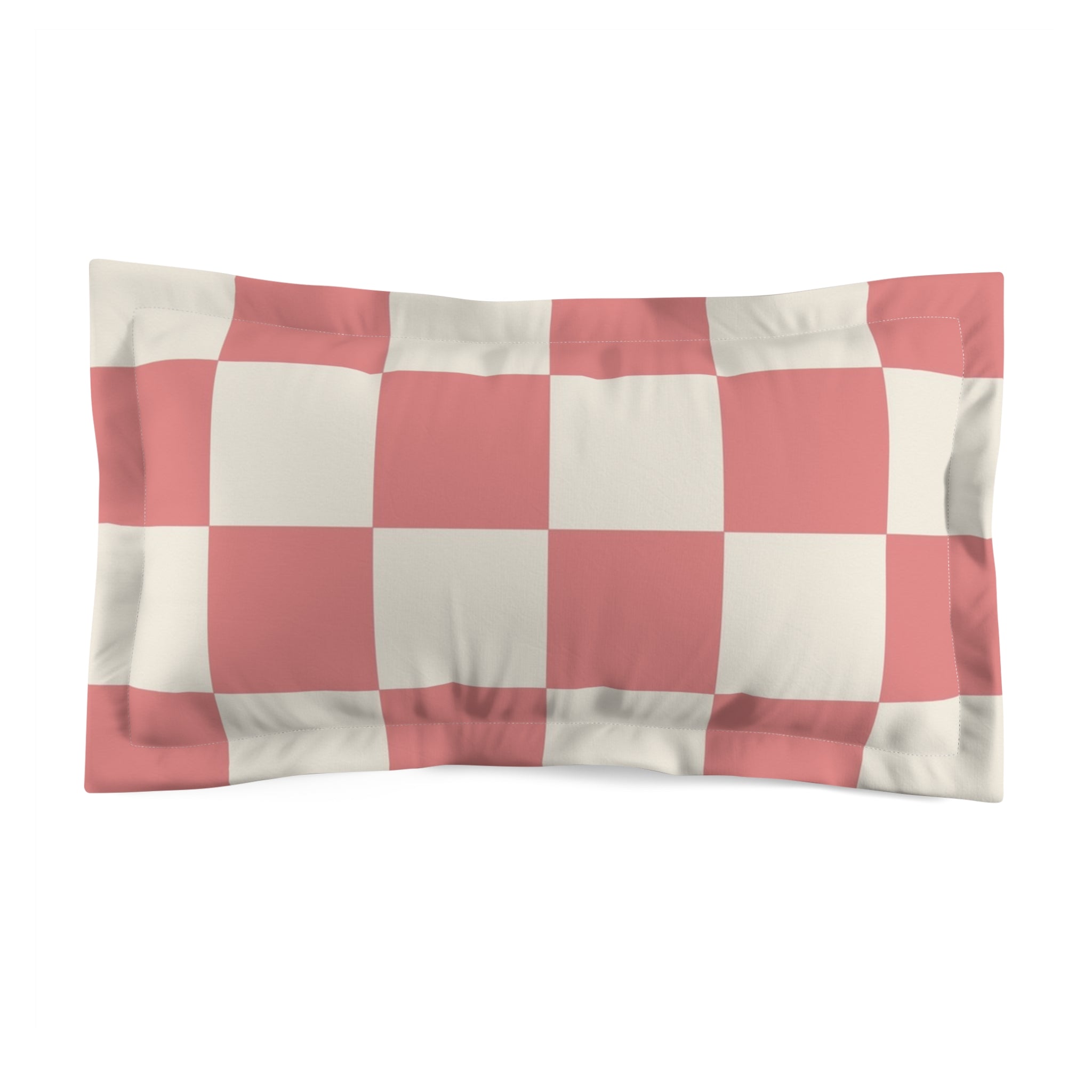 Retro Checkered Grassland Sprites Microfiber Pillow Sham, Artsulli - Art is Long, Life is Short, Home Decor, Size, King, , , , , 33284680581009044510