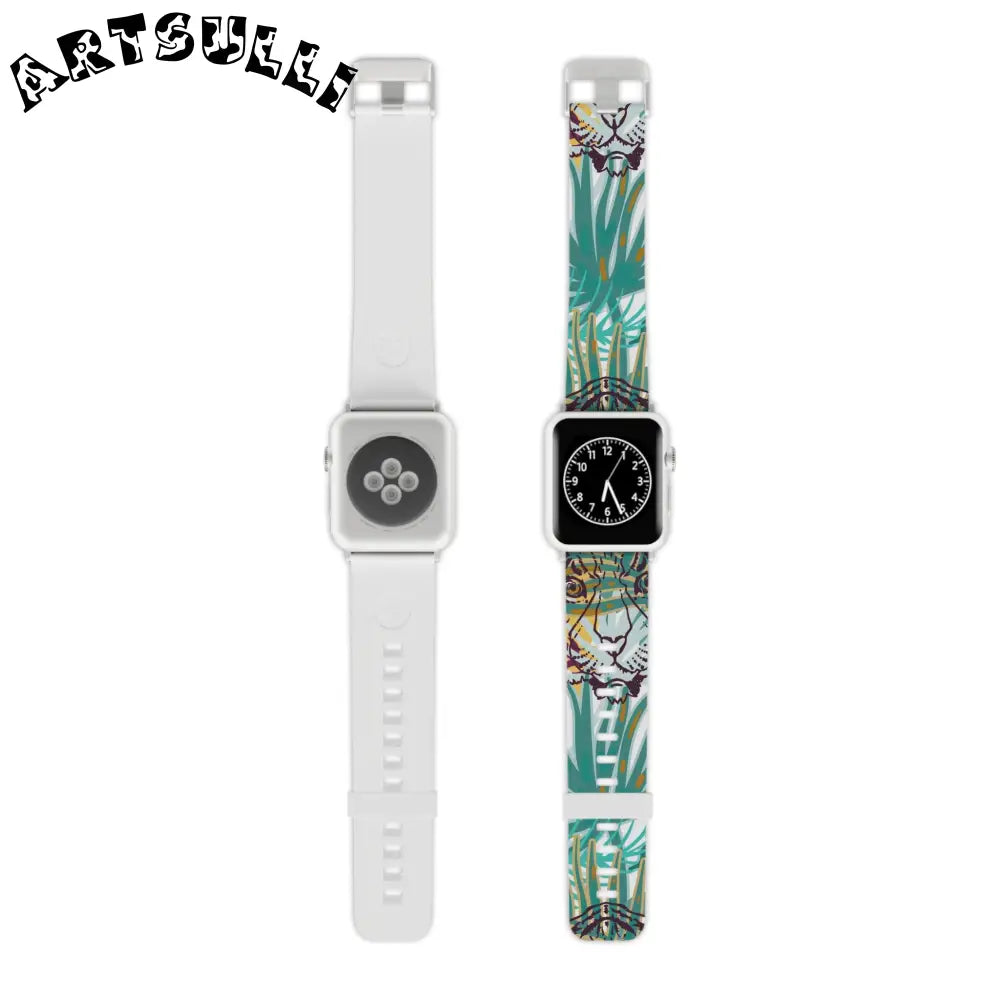 JAKKOUTTHEBXX Tropical Jungle Tigers Brown and Green Watch Band