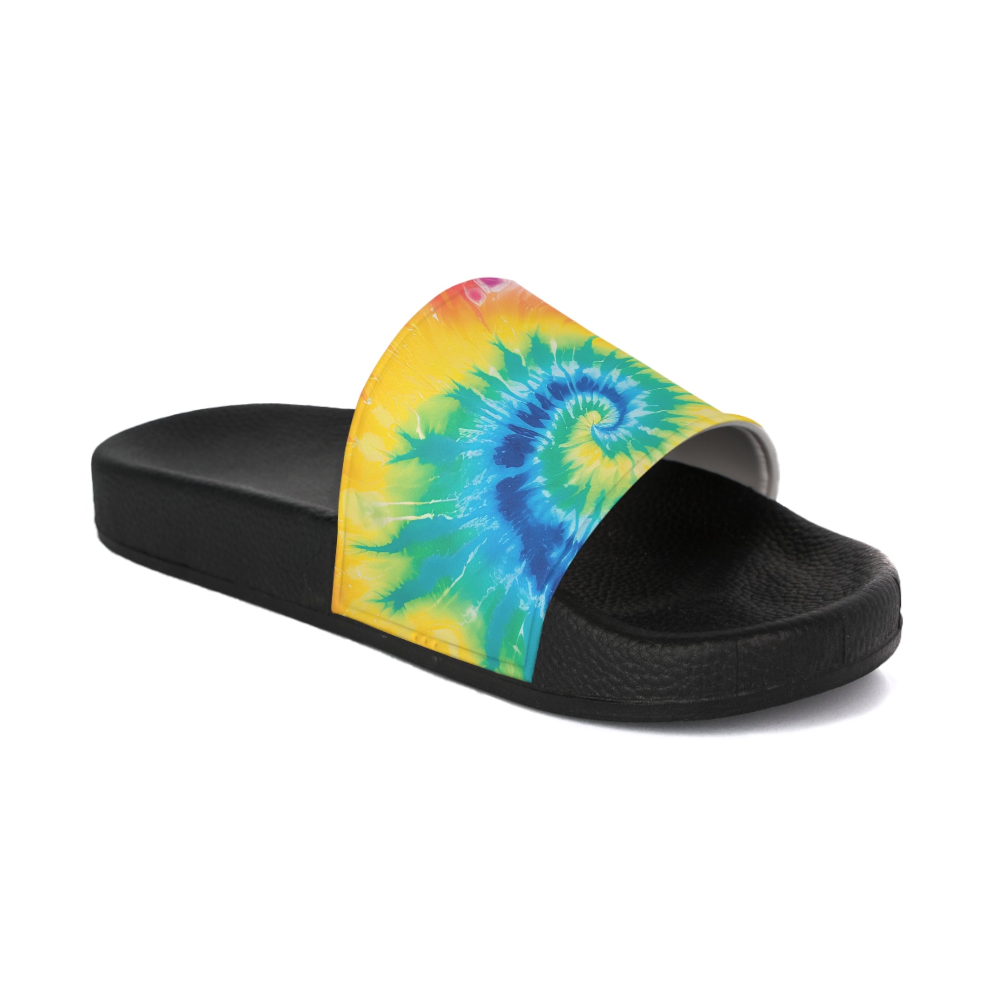 Tie Dye Women's Slide Sandals, Artsulli - Art is Long, Life is Short, Shoes, Color, Black sole, Size, US 5, , , 23773093964505967247