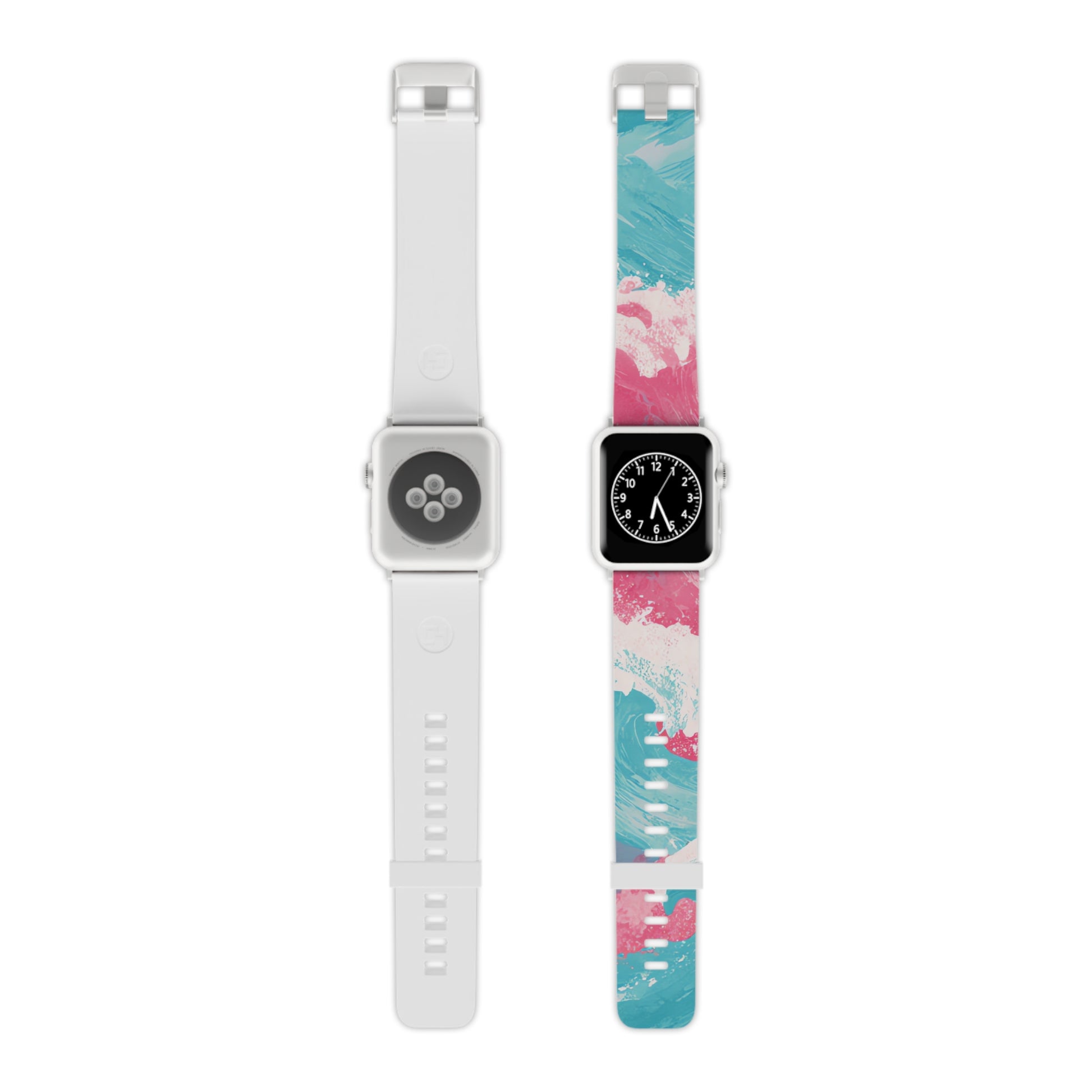 The Great Pastelwave Pink and Blue Watch Band for Apple Watch, Artsulli - Art is Long, Life is Short, Accessories, Size, 8'' × 0.75'' / 38 - 40 mm, Color, Silver, , , 22151156274214423595