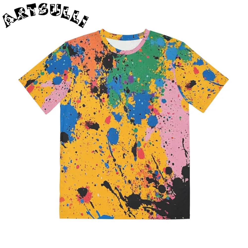 JAKKOUTTHEBXX The Colors Of Paint Splatter Men’s Polyester Tee (AOP)