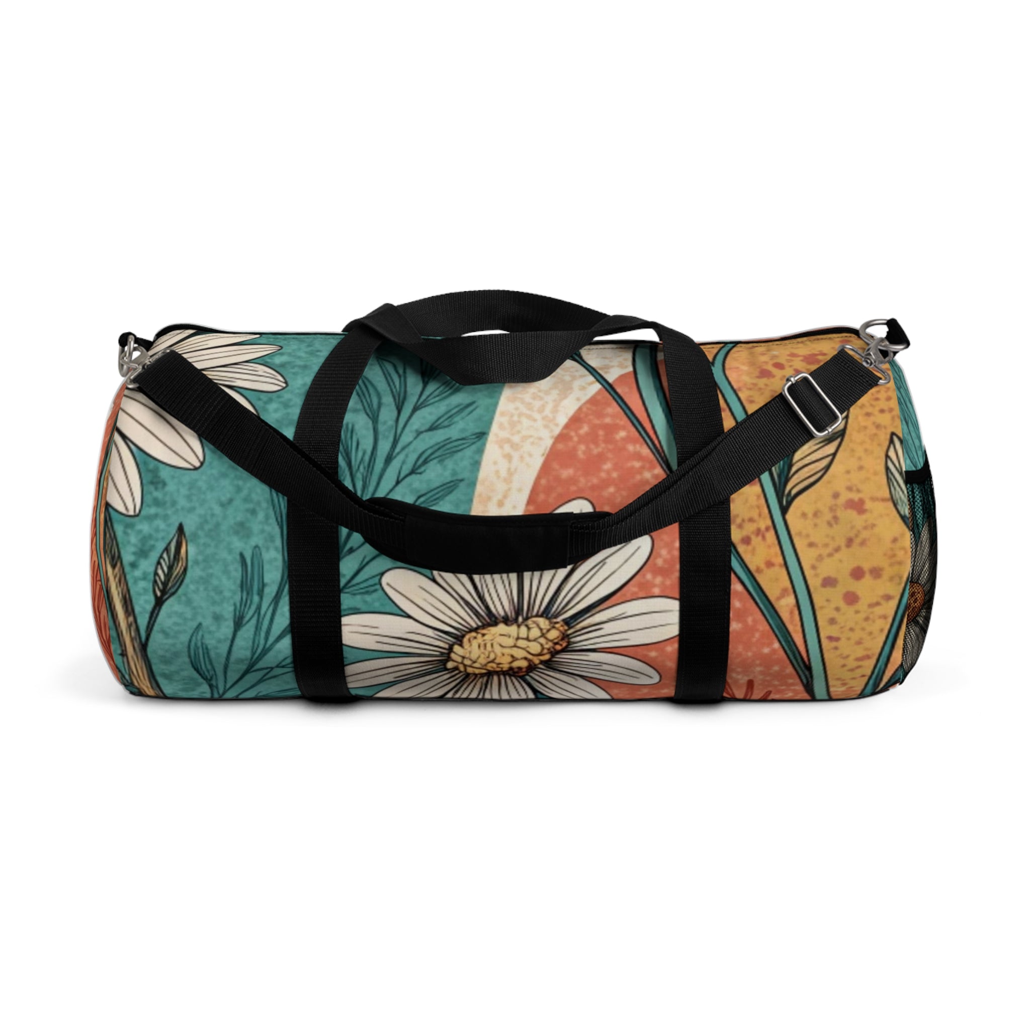 Retro Daisy Dream Duffel Bag, Artsulli - Art is Long, Life is Short, Bags, Size, Large, , , , , 11534036697632229189