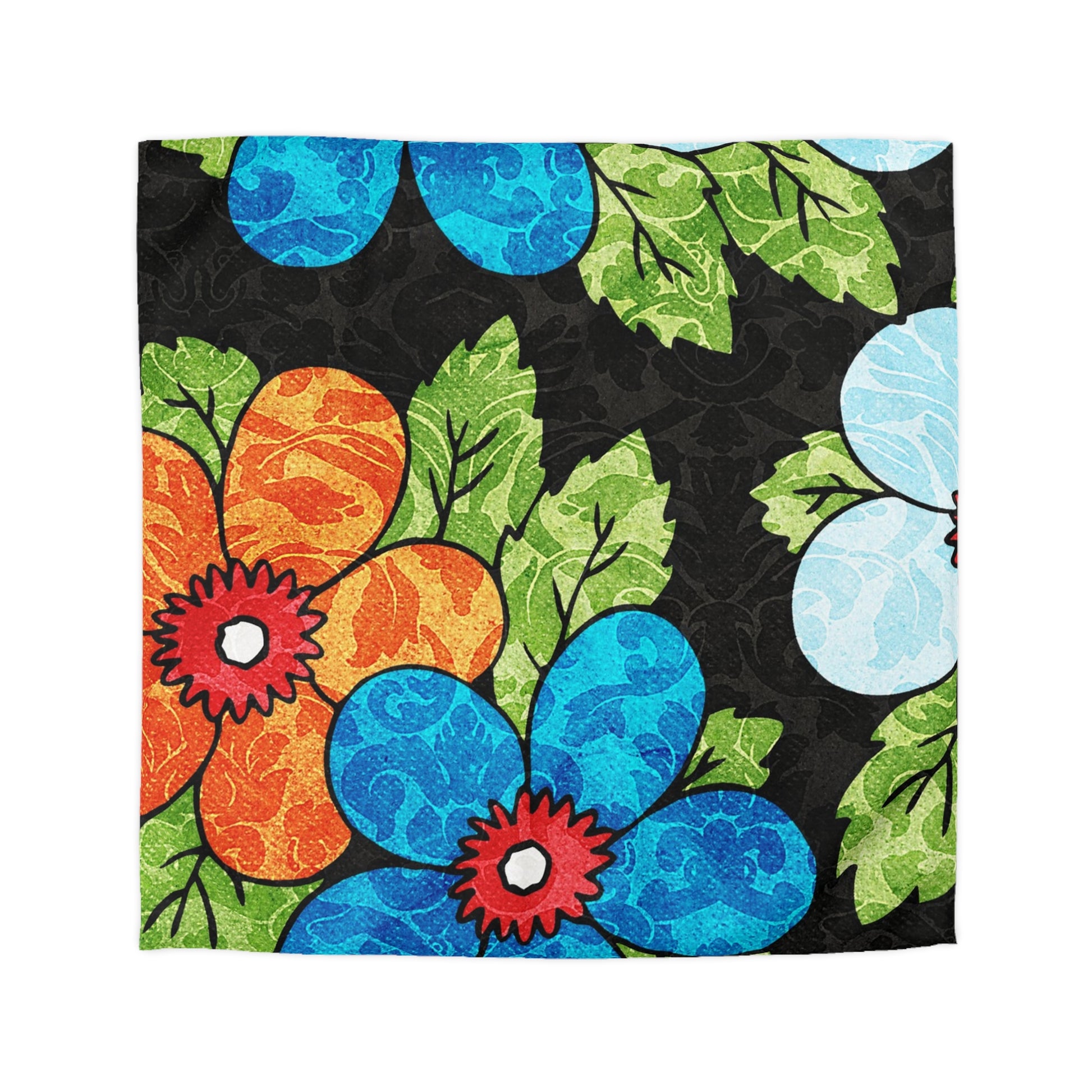 Groovy Black Floral Kl Microfiber Duvet Cover, Artsulli - Art is Long, Life is Short, Home Decor, Size, Queen, Color, Cream, , , 12907235117648732979