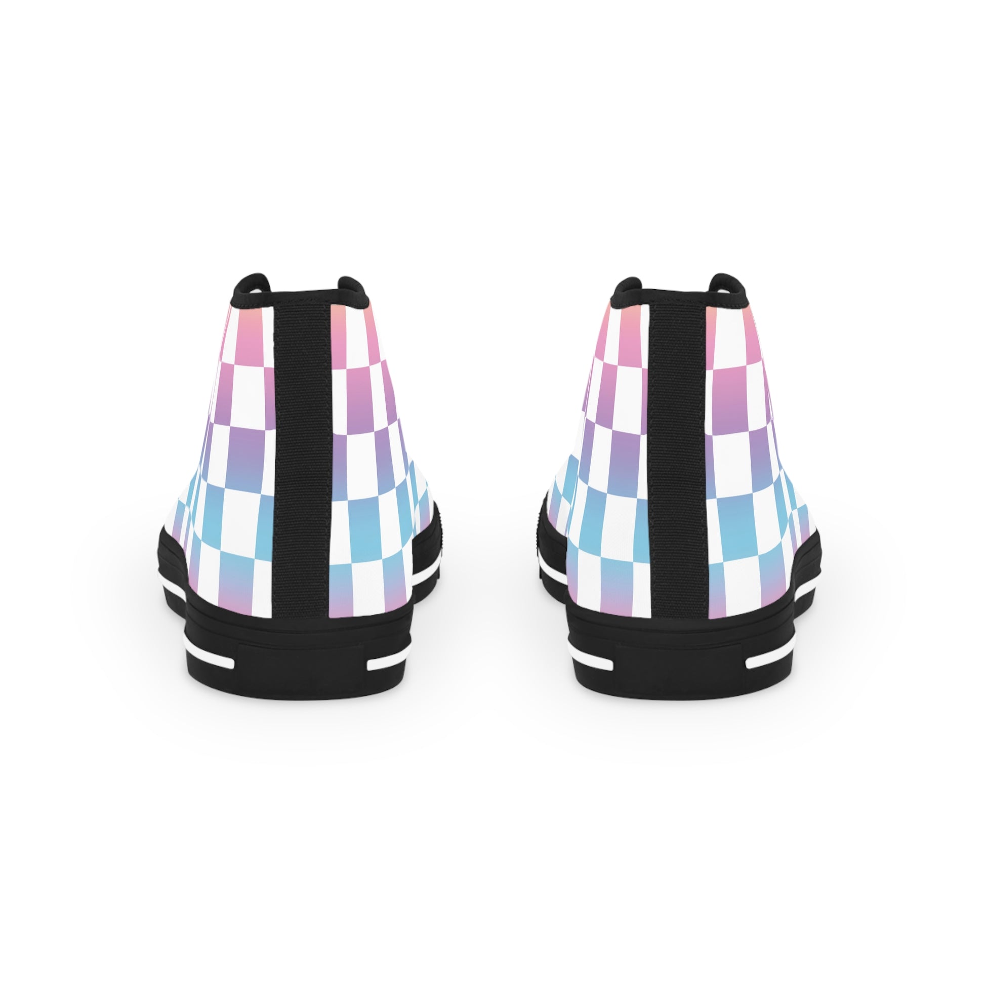 Vaporwave Check Men's High Top Sneakers, Artsulli - Art is Long, Life is Short, Shoes, , , , , , , 