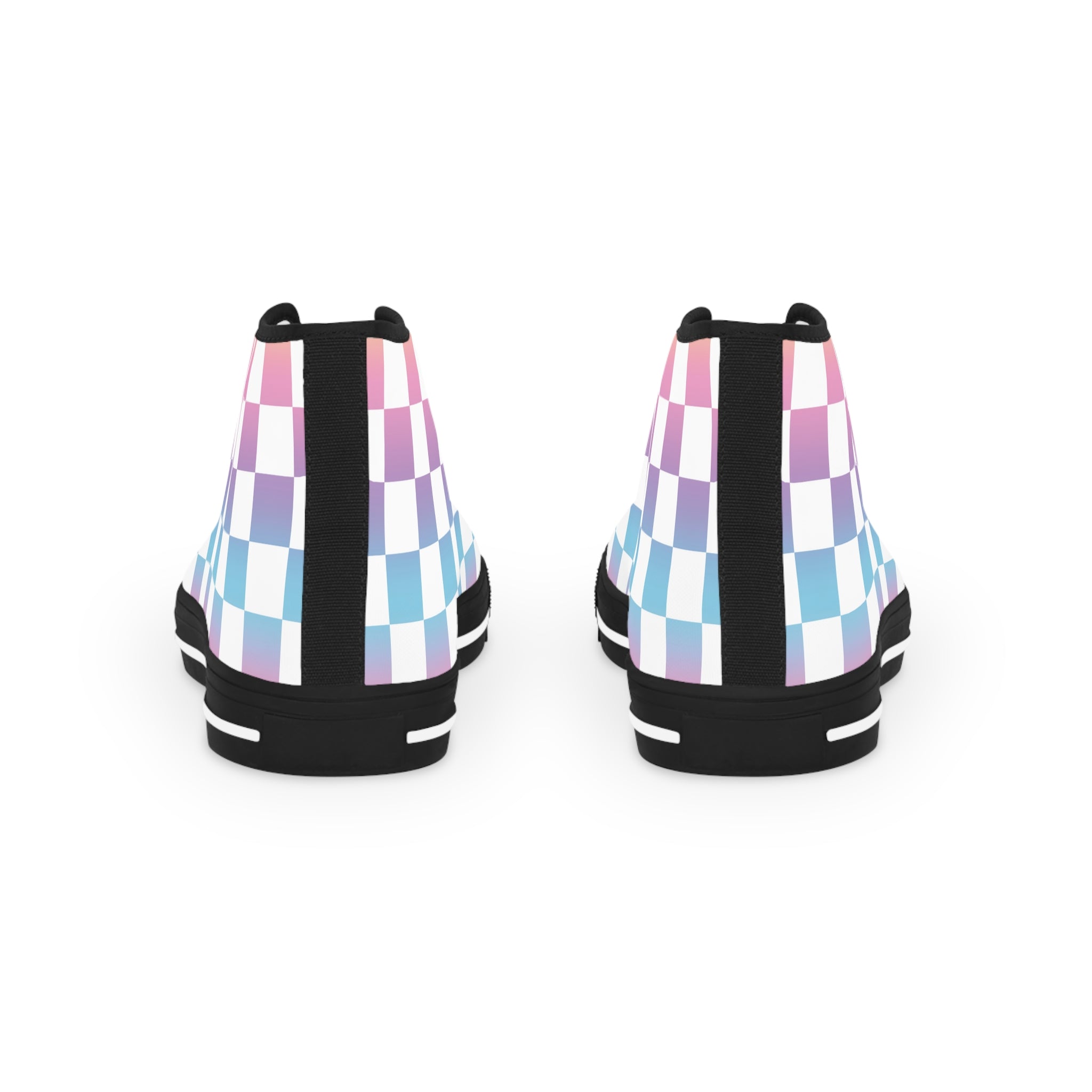 Vaporwave Check Men's High Top Sneakers, Artsulli - Art is Long, Life is Short, Shoes, , , , , , , 