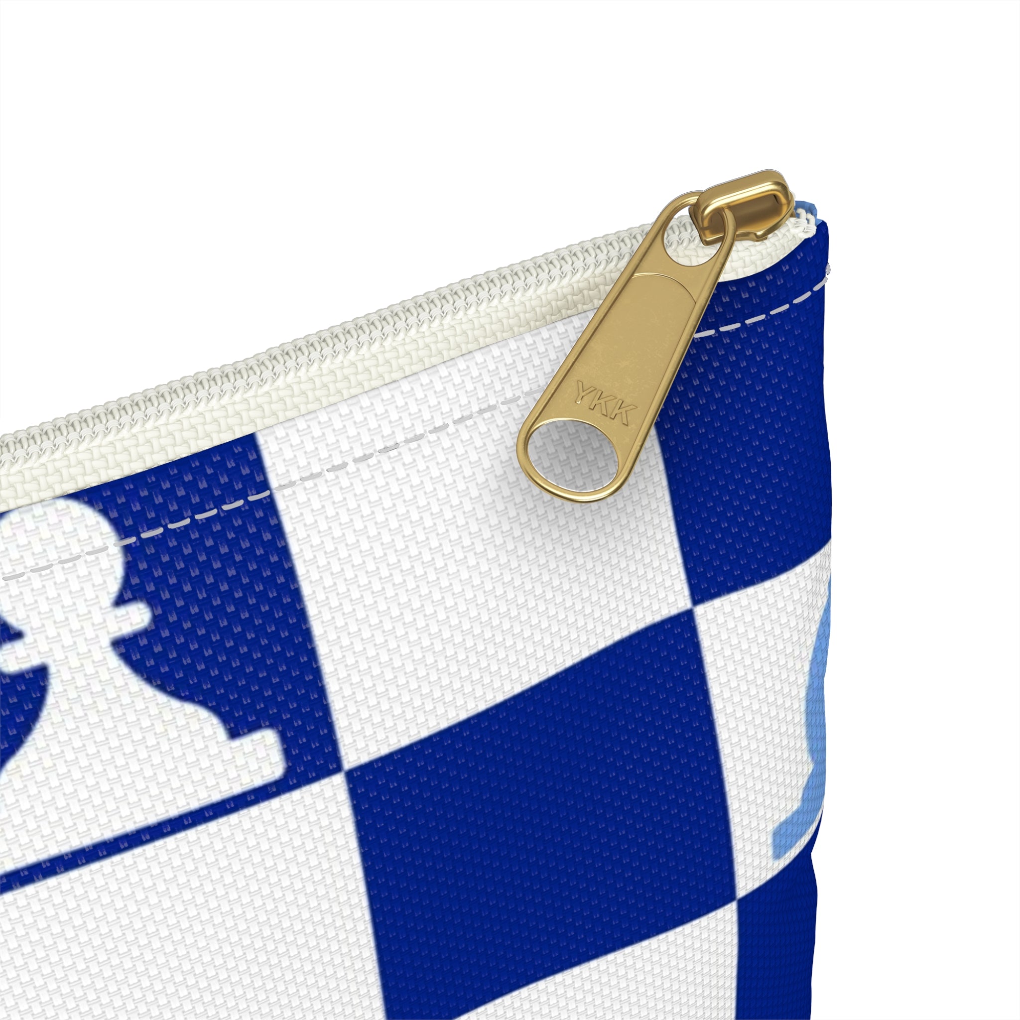 Chessboard Navy Blue Accessory Pouch, Artsulli - Art is Long, Life is Short, Bags, , , , , , , 