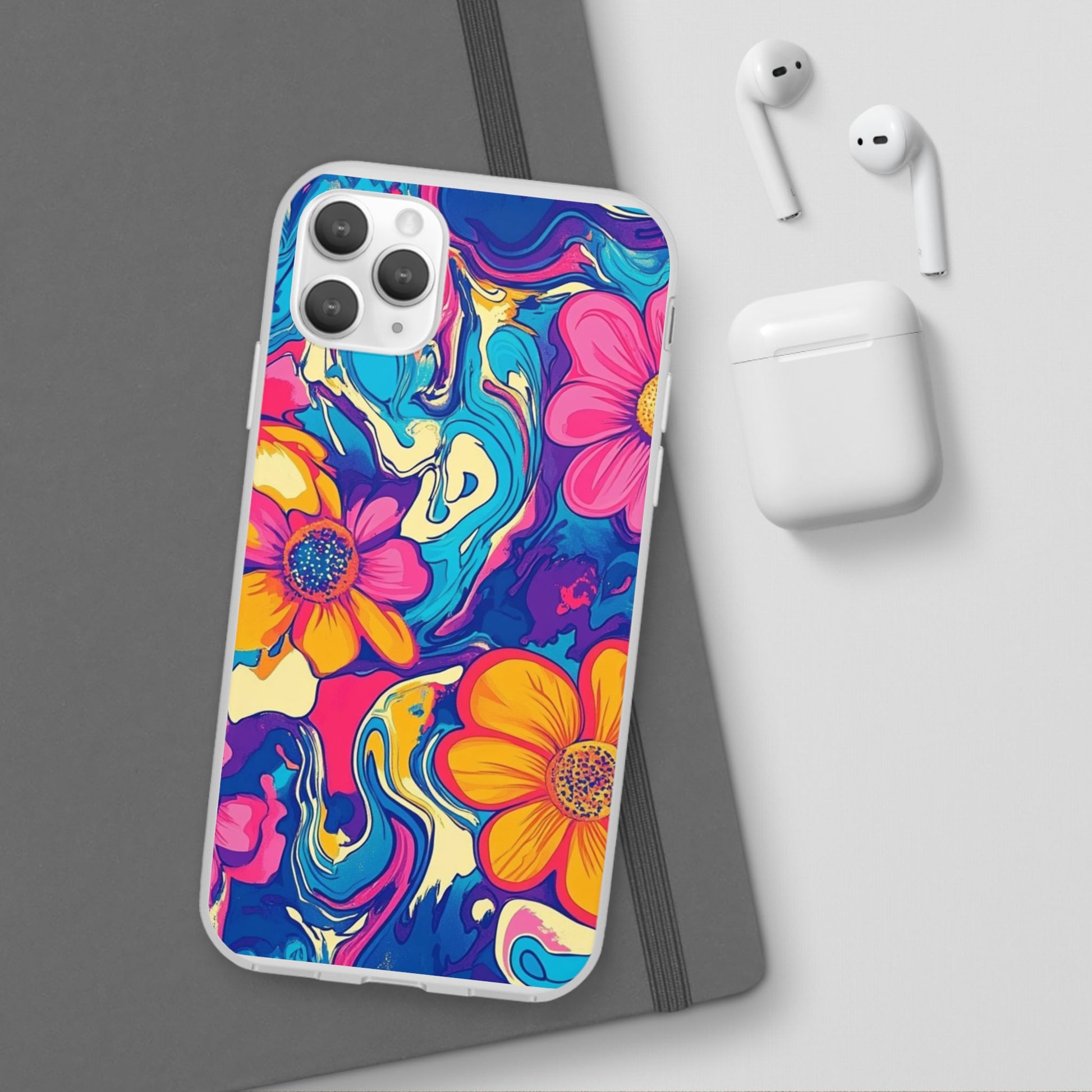 Vibrant Psychedelic Floral Flexi Case, Artsulli - Art is Long, Life is Short, Phone Case, , , , , , , 