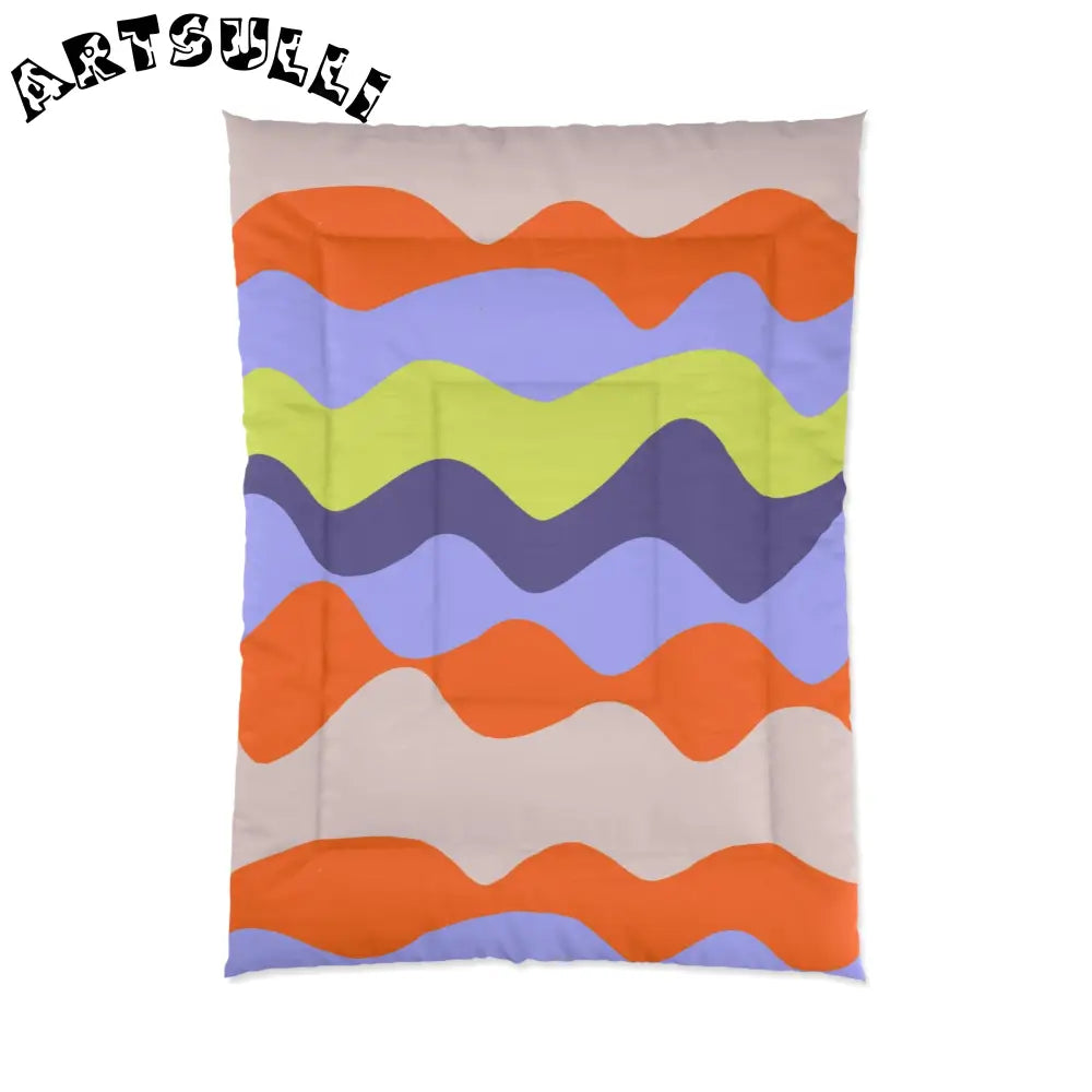 JAKKOUTTHEBXX Waves Red and Blue Comforter JAKKOUTTHEBXX Artsulli