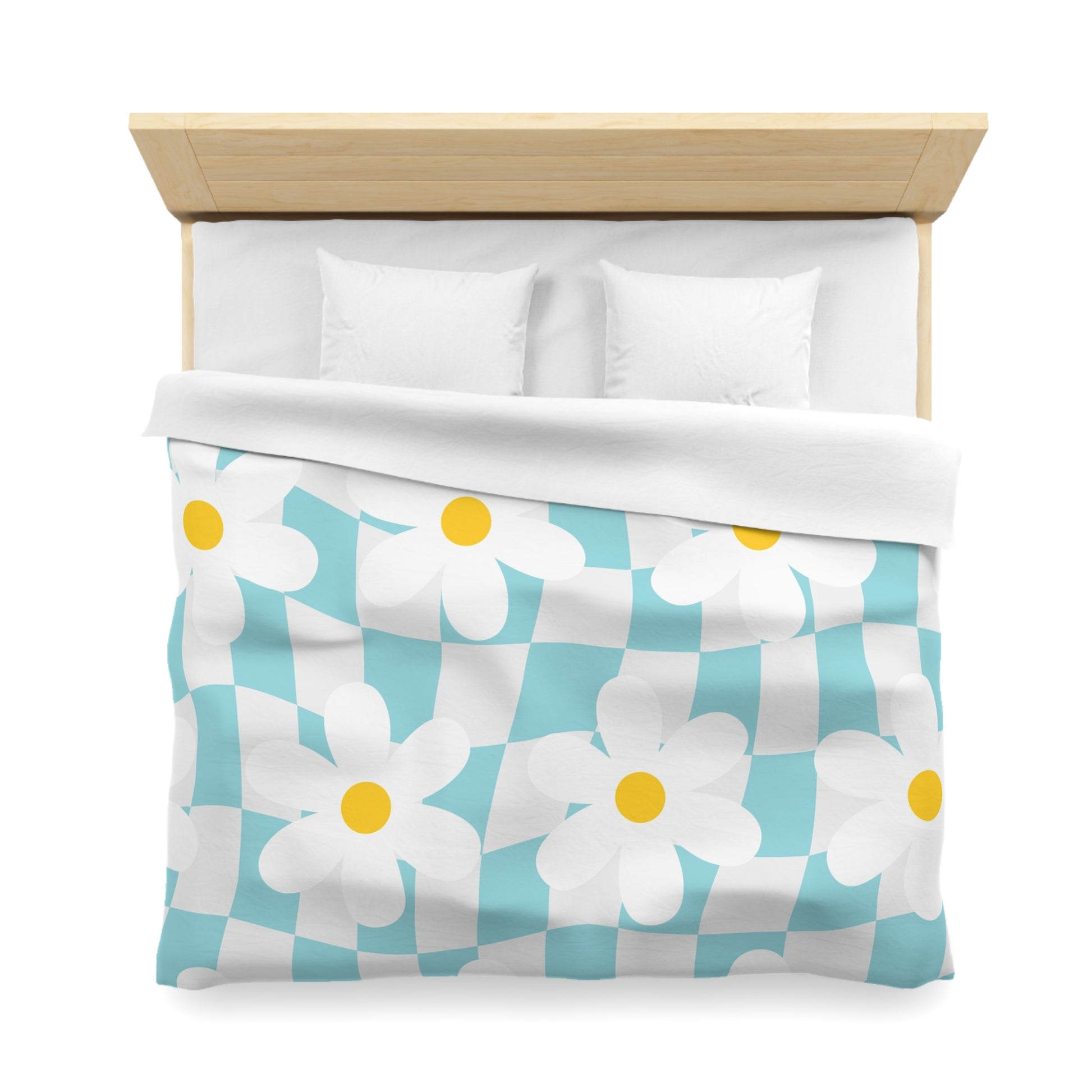 Trippy Check Garden Microfiber Duvet Cover, Artsulli - Art is Long, Life is Short, Home Decor, , , , , , , 