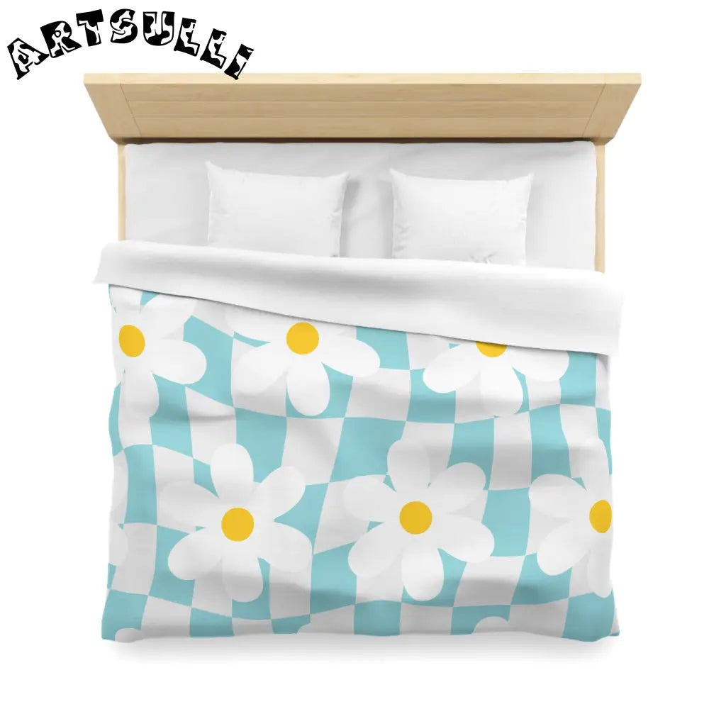 JAKKOUTTHEBXX Trippy Check Garden Microfiber Duvet Cover