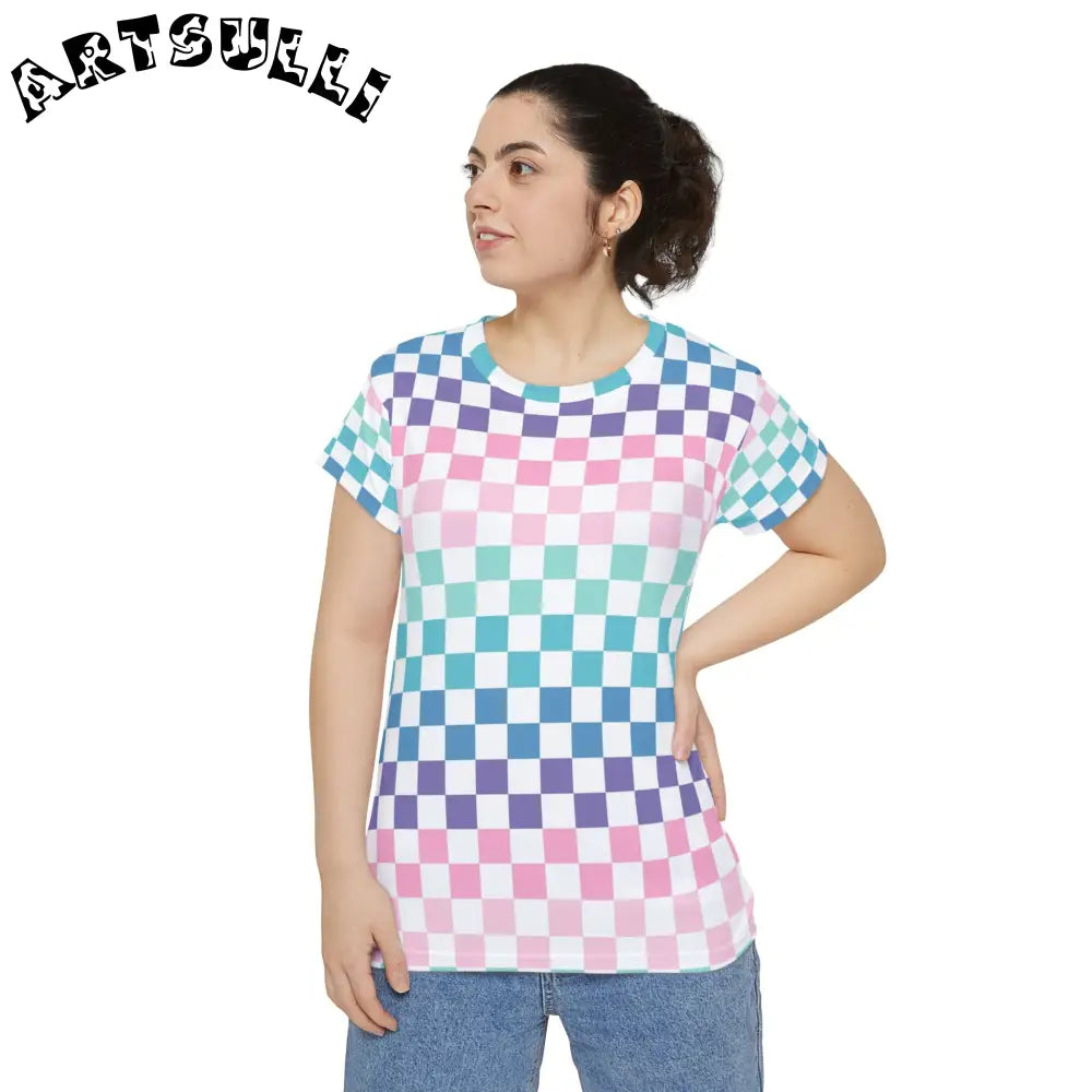 JAKKOUTTHEBXX Vaporwave Rainbow Checkerboard Multi-Color Women’s