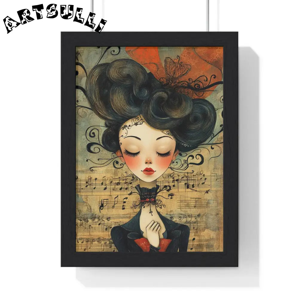 Type Beat Girl Vertical Framed Poster, Artsulli - Art is Long, Life is Short, Poster, Size, 8" x 11", Color, Black, , , 23409302957538296839