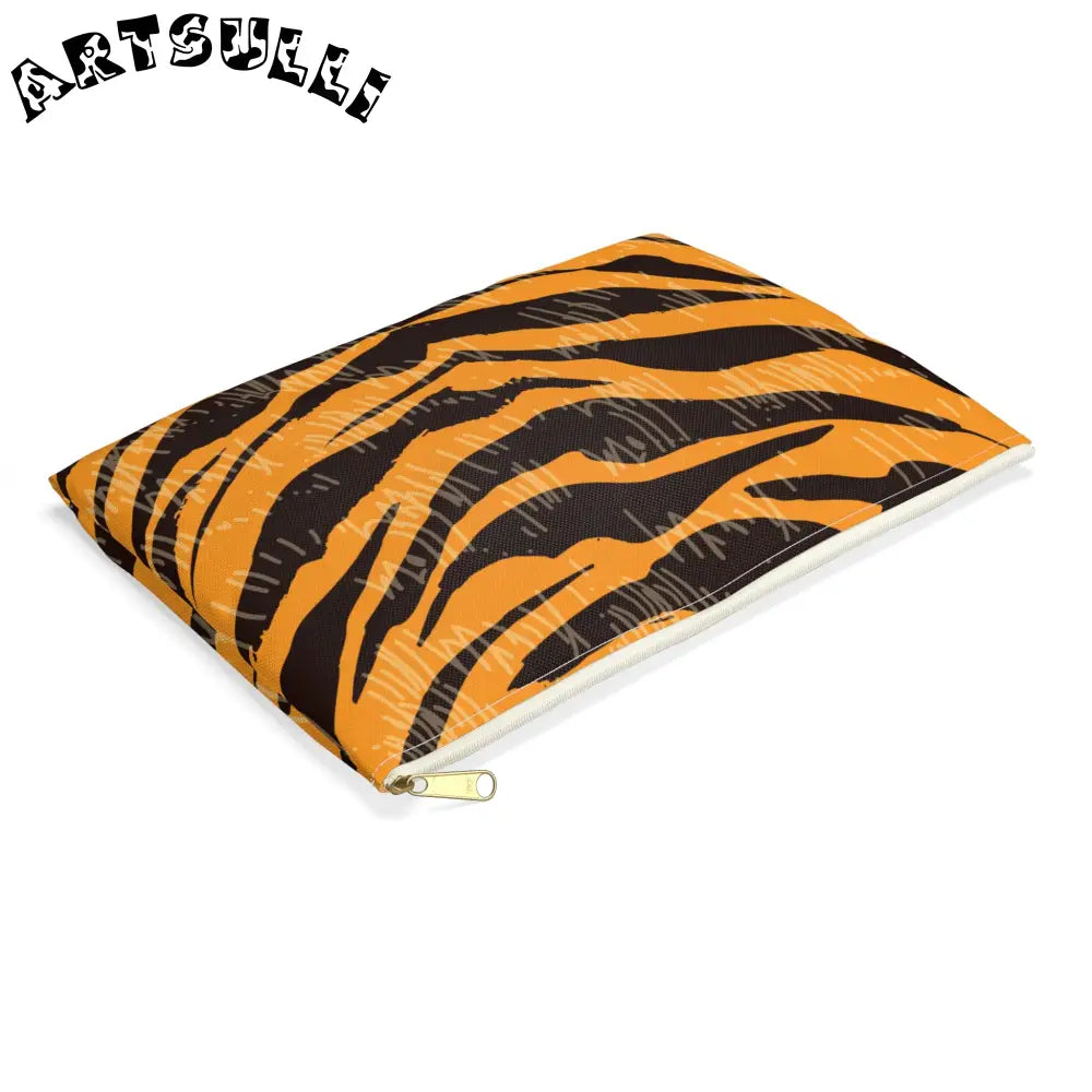 JAKKOUTTHEBXX Tiger Scratches Orange & Black Accessory Pouch