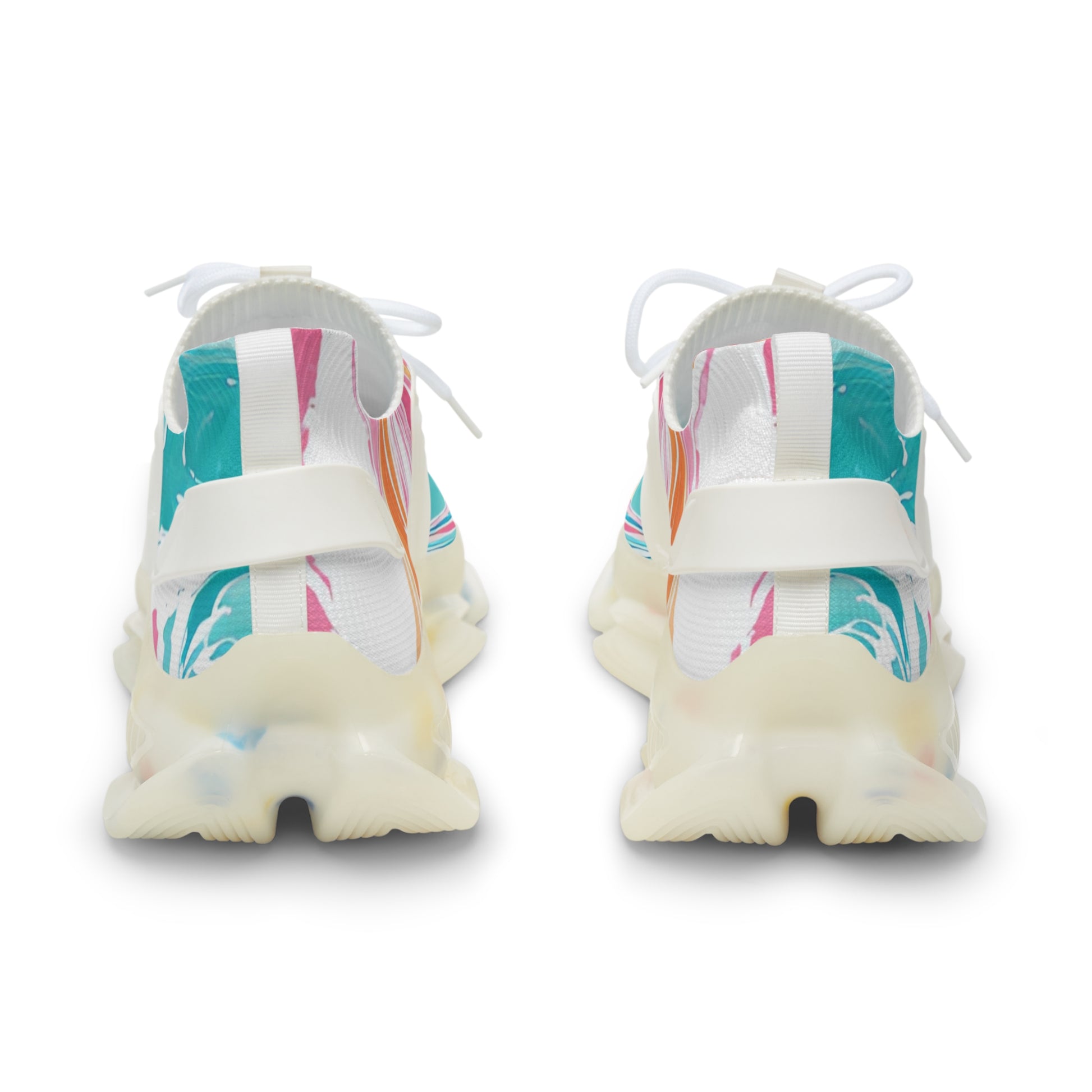 Liquid Pastel Spill Multi-Color Men's Mesh Sneakers, Artsulli - Art is Long, Life is Short, Shoes, , , , , , , 
