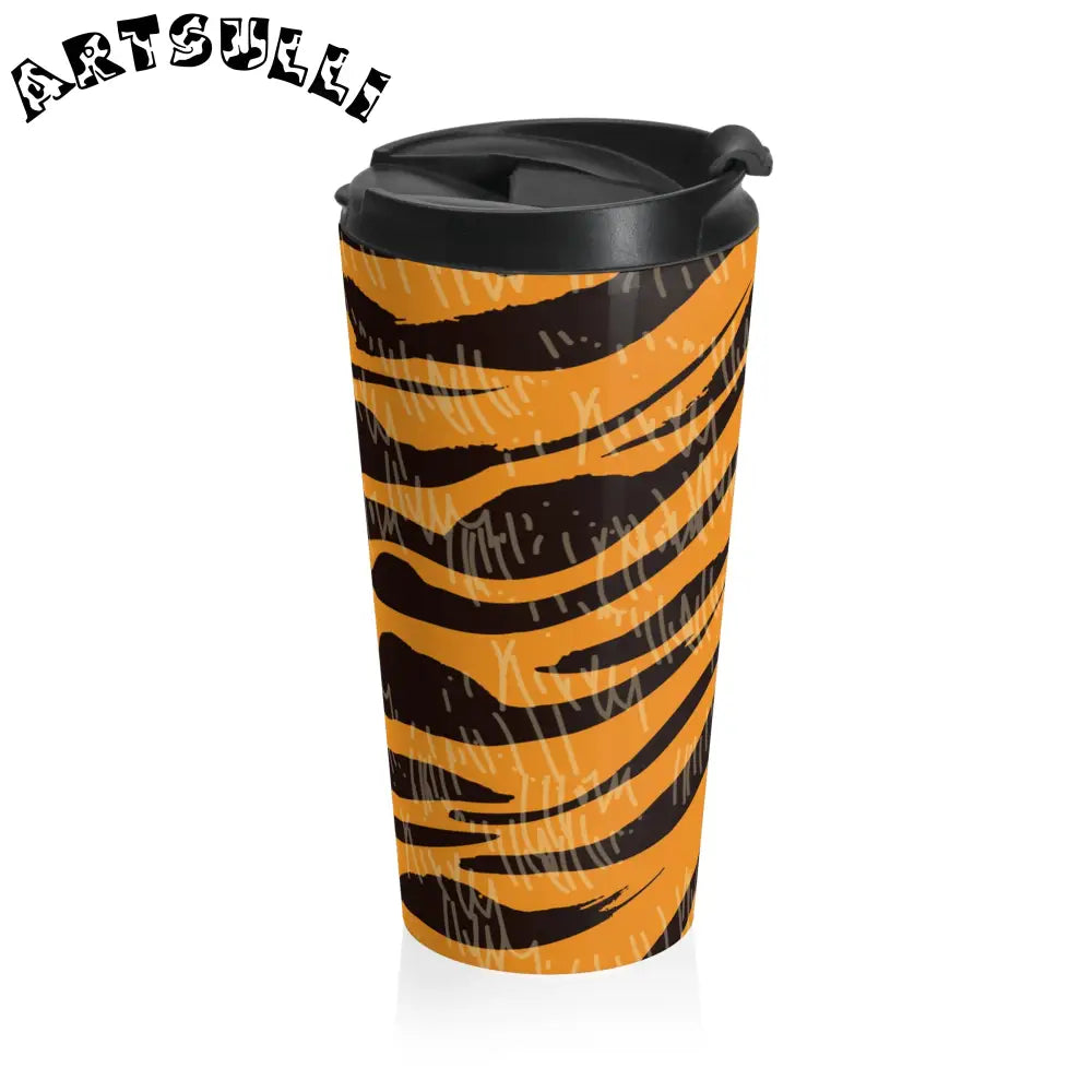 JAKKOUTTHEBXX Tiger Scratches Orange & Black Stainless Steel Travel