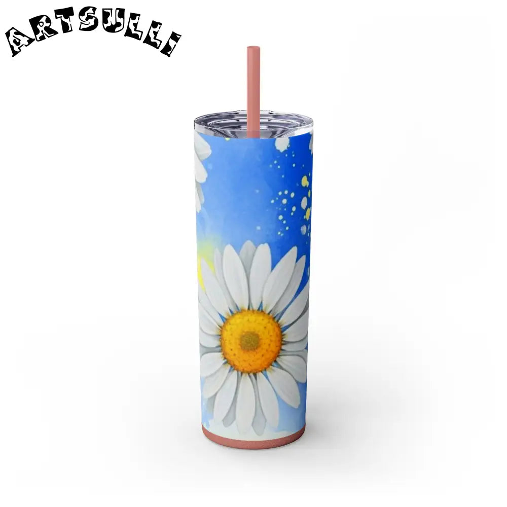 JAKKOUTTHEBXX Daisies Skinny Tumbler with Straw 20oz JAKKOUTTHEBXX