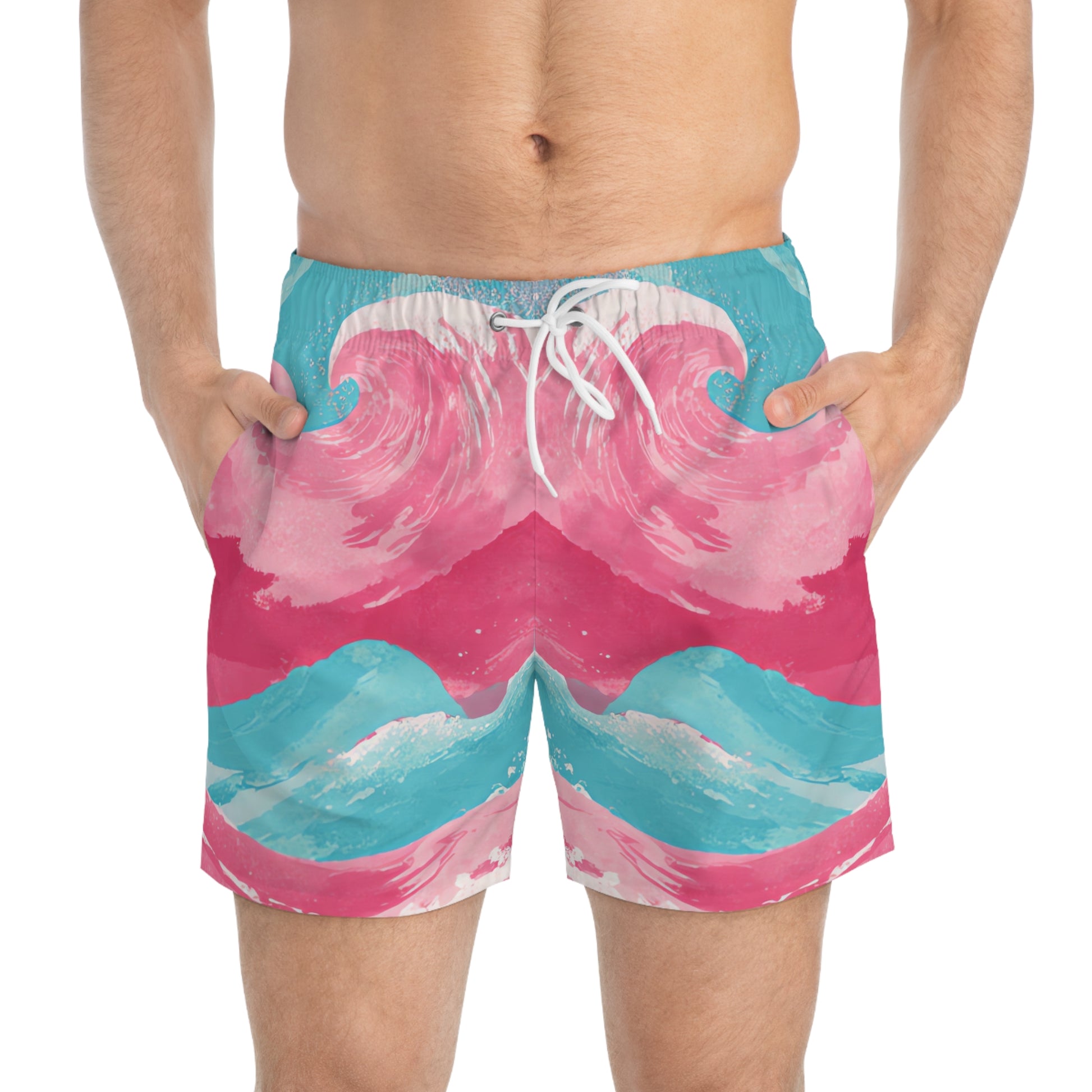 The Great Pastelwave Pink and Blue Swim Trunks (AOP), Artsulli - Art is Long, Life is Short, All Over Prints, , , , , , , 
