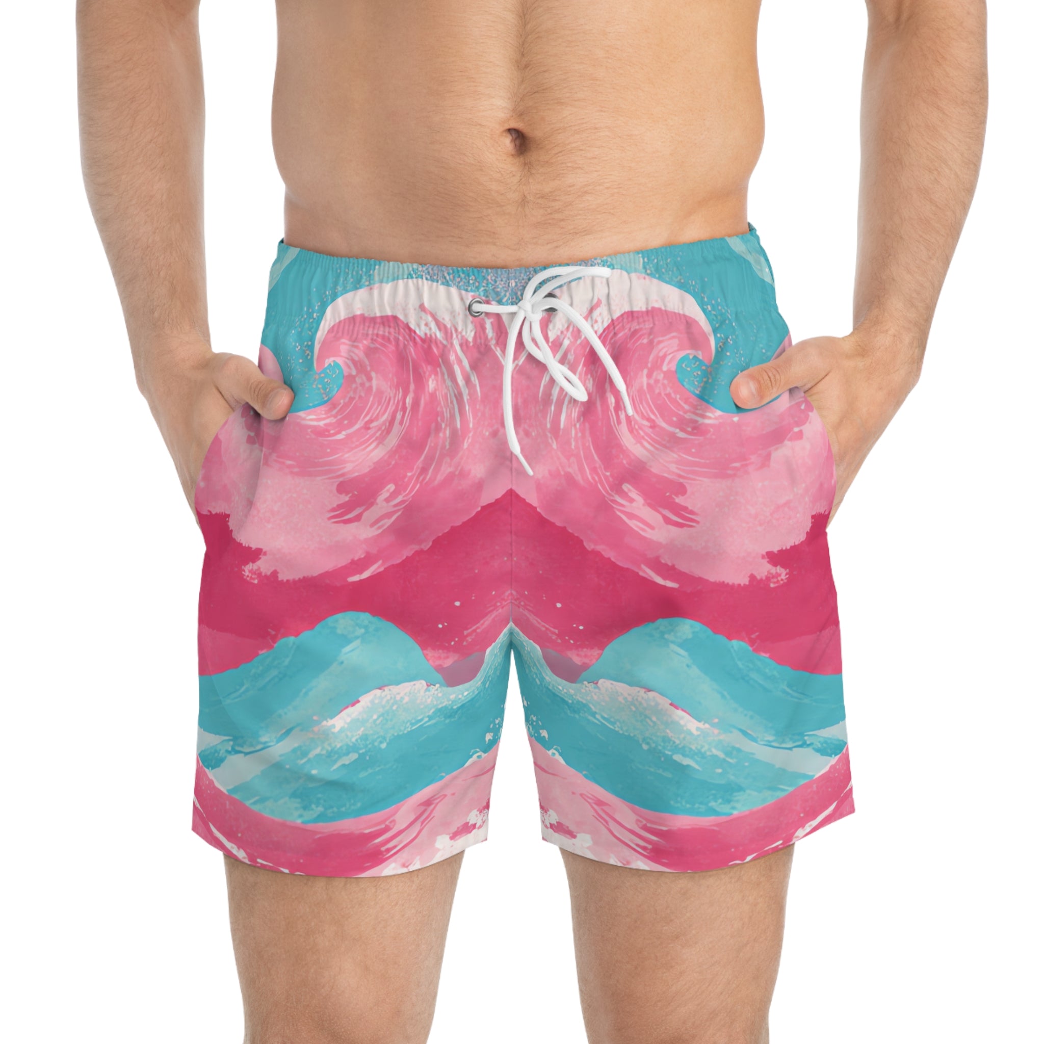 The Great Pastelwave Pink and Blue Swim Trunks (AOP), Artsulli - Art is Long, Life is Short, All Over Prints, , , , , , , 