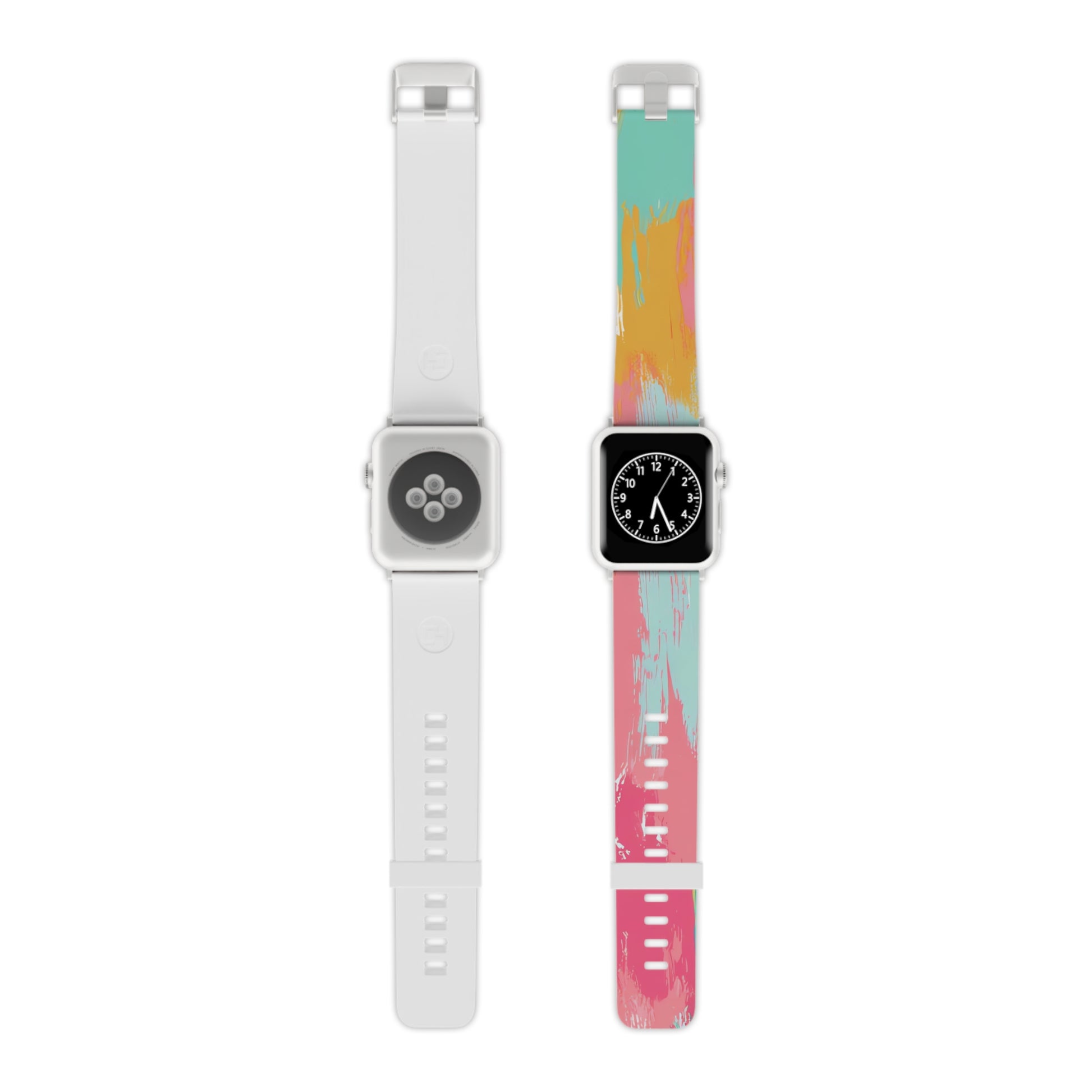 Preppy Pixel Bloom Watch Band for Apple Watch, Artsulli - Art is Long, Life is Short, Accessories, Size, 8'' × 0.75'' / 38 - 40 mm, Color, Silver, , , 20700414750467732562