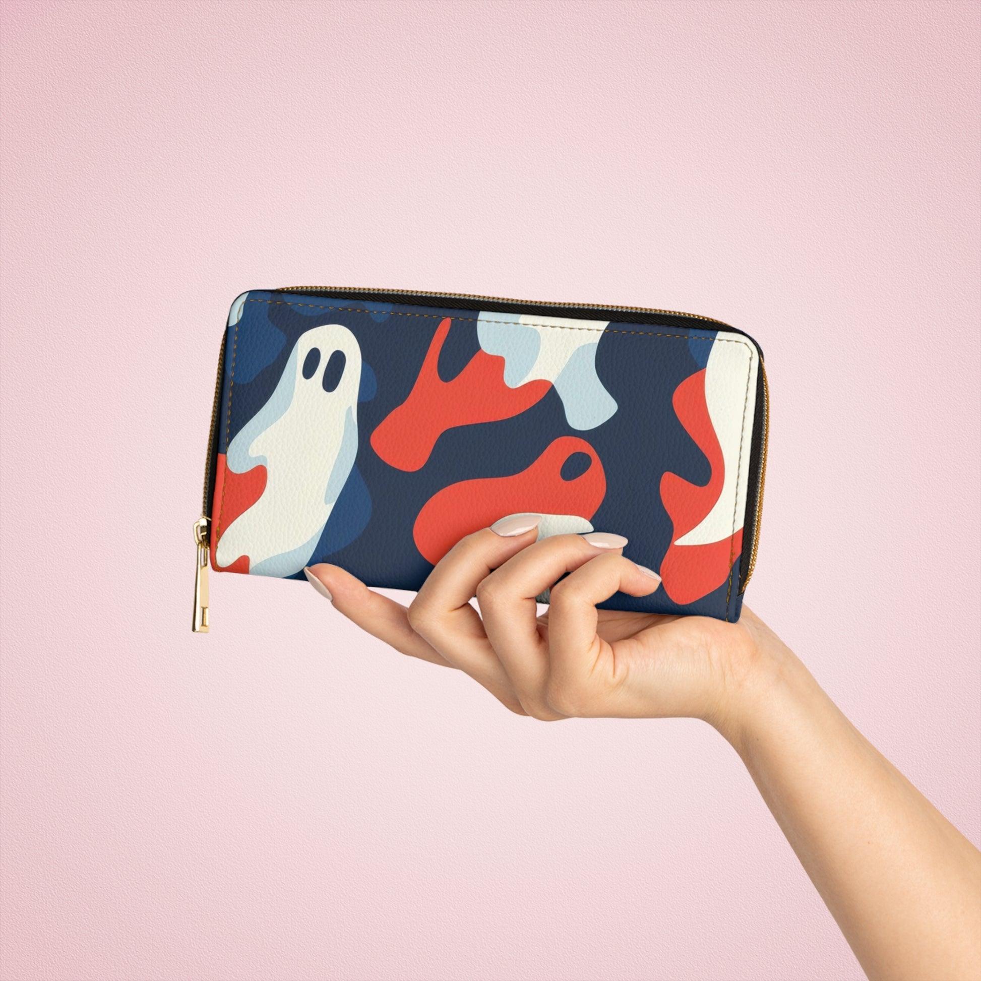 Camo Ghosts Zipper Wallet, Artsulli - Art is Long, Life is Short, Accessories, , , , , , , 