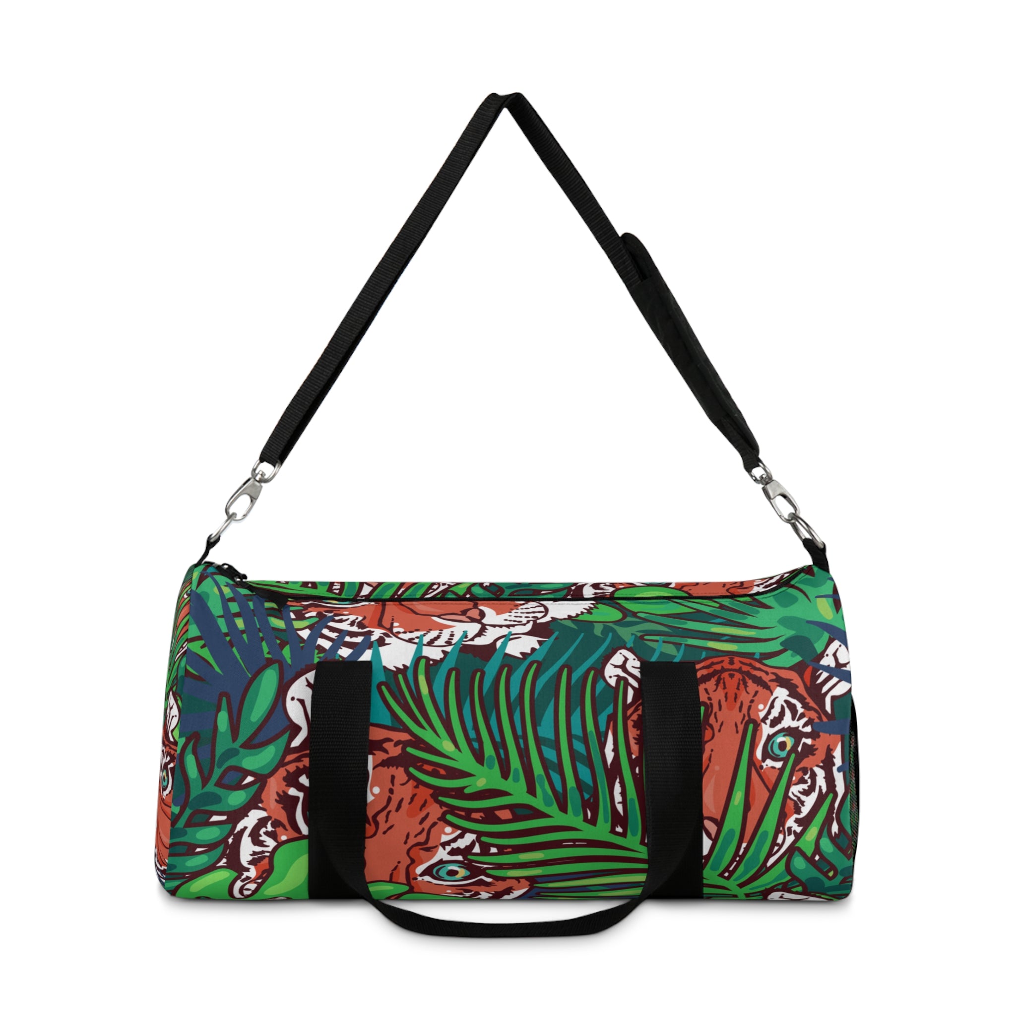 Tropical Jungle Tigers Blue and Green Duffel Bag, Artsulli - Art is Long, Life is Short, Bags, , , , , , , 