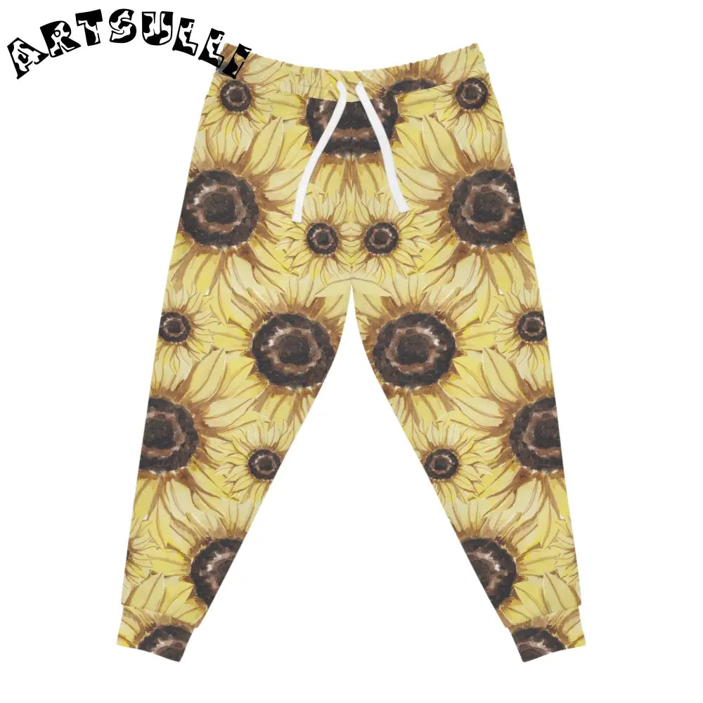 JAKKOUTTHEBXX Retro Anime Sunflower Athletic Joggers (AOP)