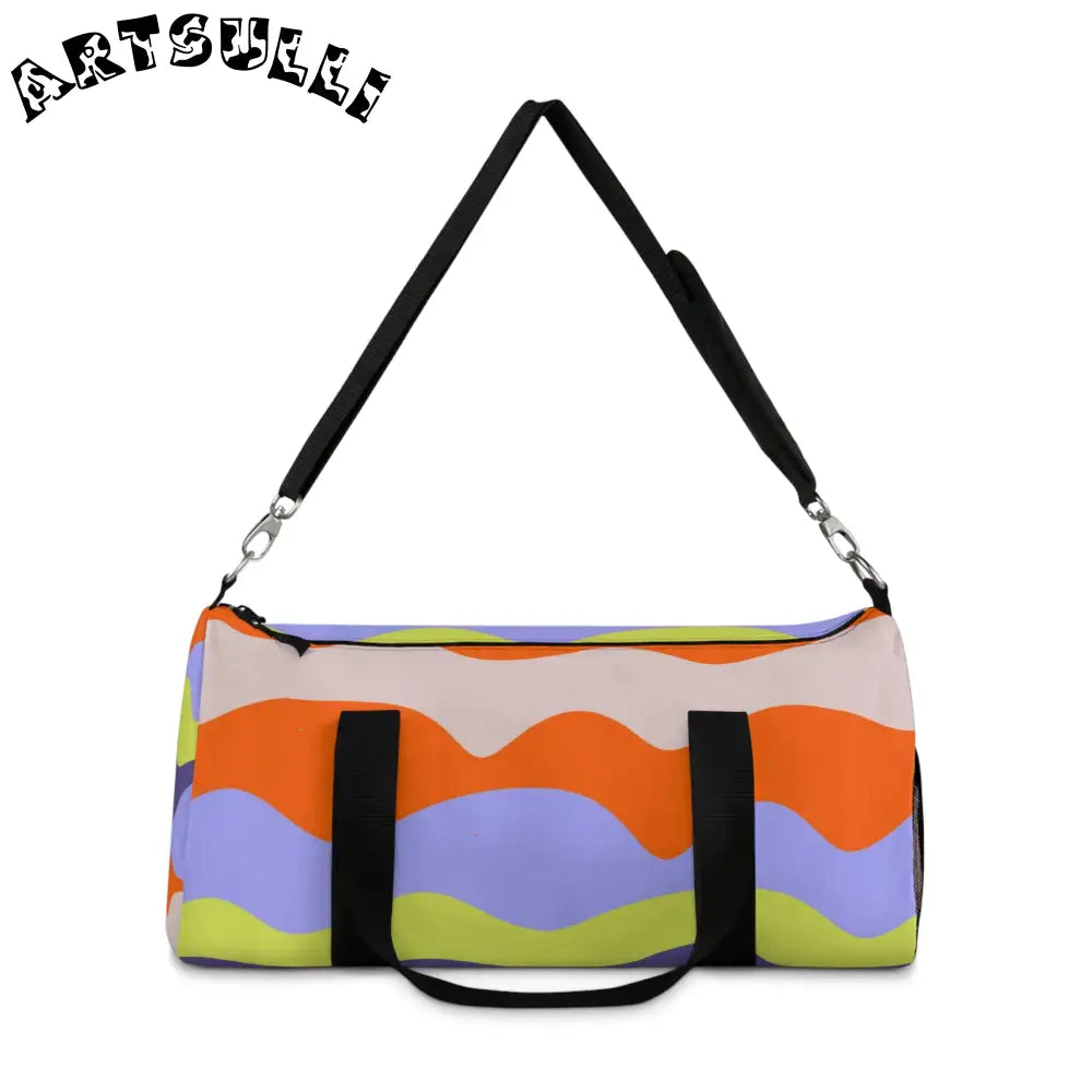 JAKKOUTTHEBXX Waves Red and Blue Duffel Bag JAKKOUTTHEBXX Artsulli