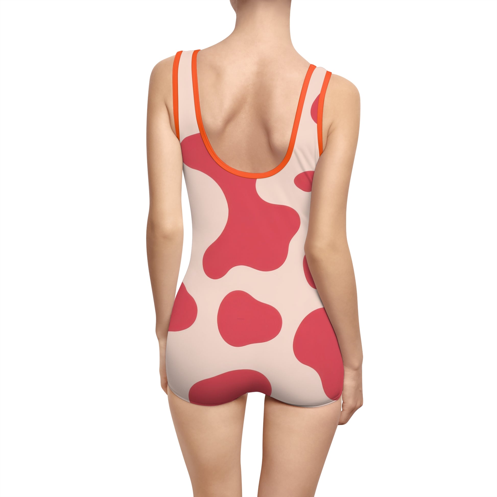 Red Jungle Cow Women's Vintage Swimsuit (AOP), Artsulli - Art is Long, Life is Short, All Over Prints, , , , , , , 