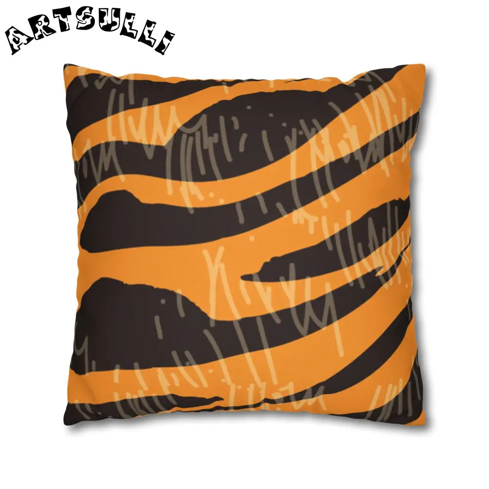 JAKKOUTTHEBXX Tiger Scratches Orange & Black Spun Polyester Square