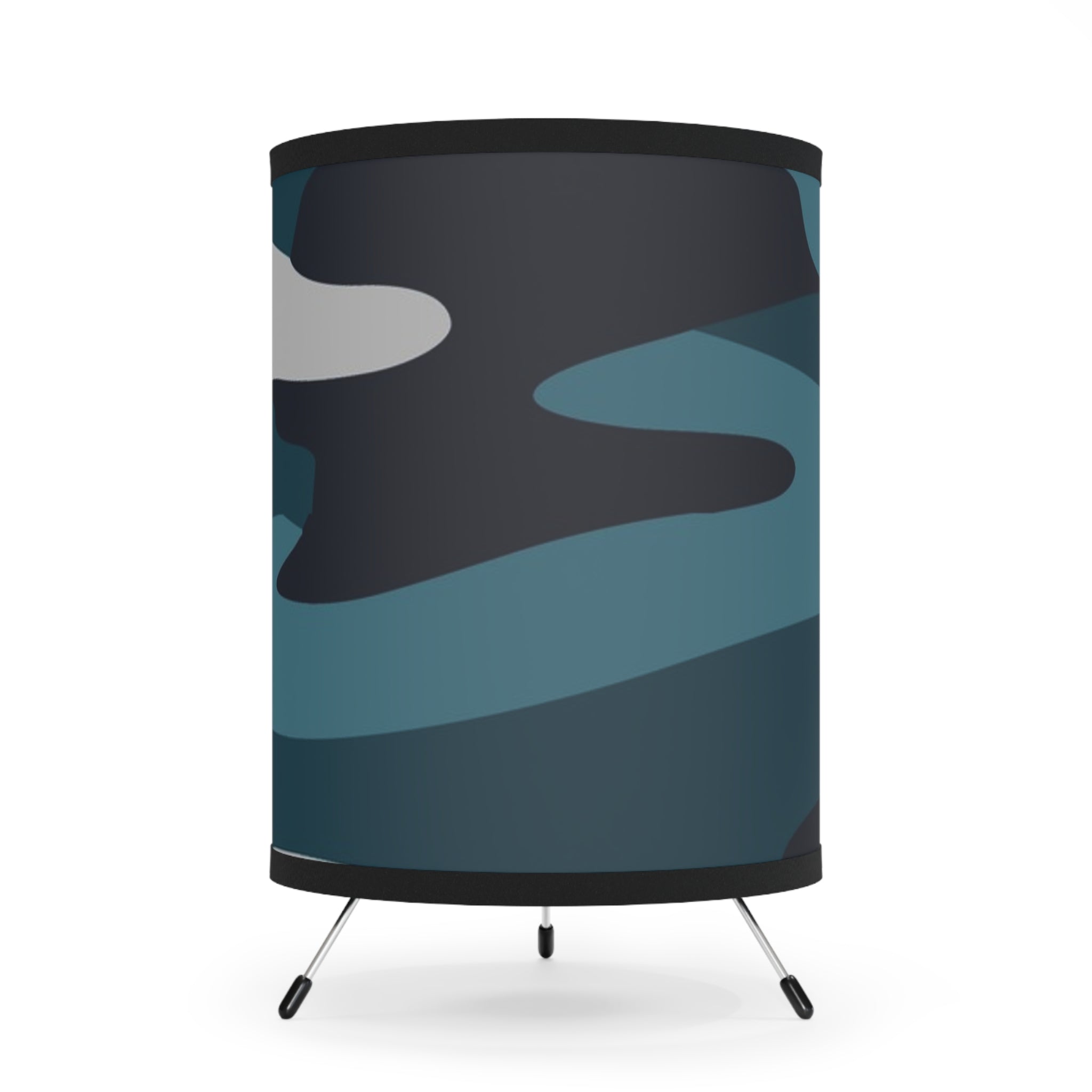 Blue Camouflage Tripod Lamp with High-Res Printed Shade, US\CA plug, Artsulli - Art is Long, Life is Short, Home Decor, Size, One size, Color, Black, , , 12154498724681