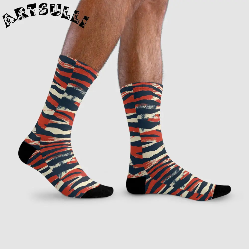 JAKKOUTTHEBXX Capricious Tiger Wave Sublimation Crew Socks (EU)