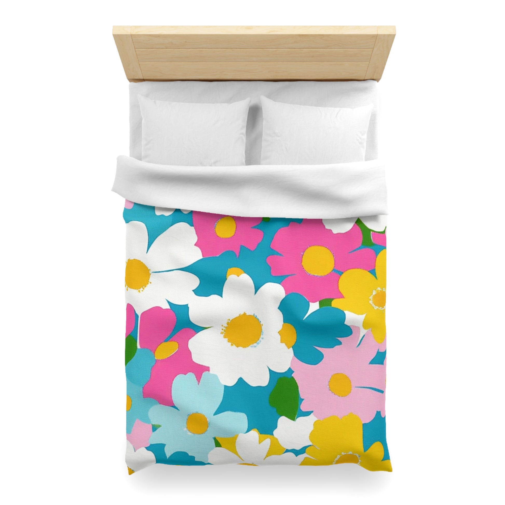 Flowers Multi-Color Microfiber Duvet Cover, Artsulli - Art is Long, Life is Short, Home Decor, , , , , , , 