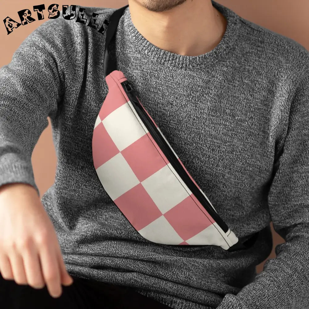 JAKKOUTTHEBXX Retro Checkered Grassland Sprites Fanny Pack