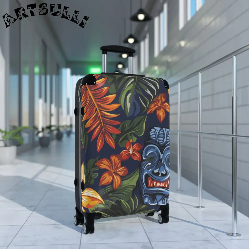 JAKKOUTTHEBXX Tropical Tiki Mask Carry-On Suitcase 2025
