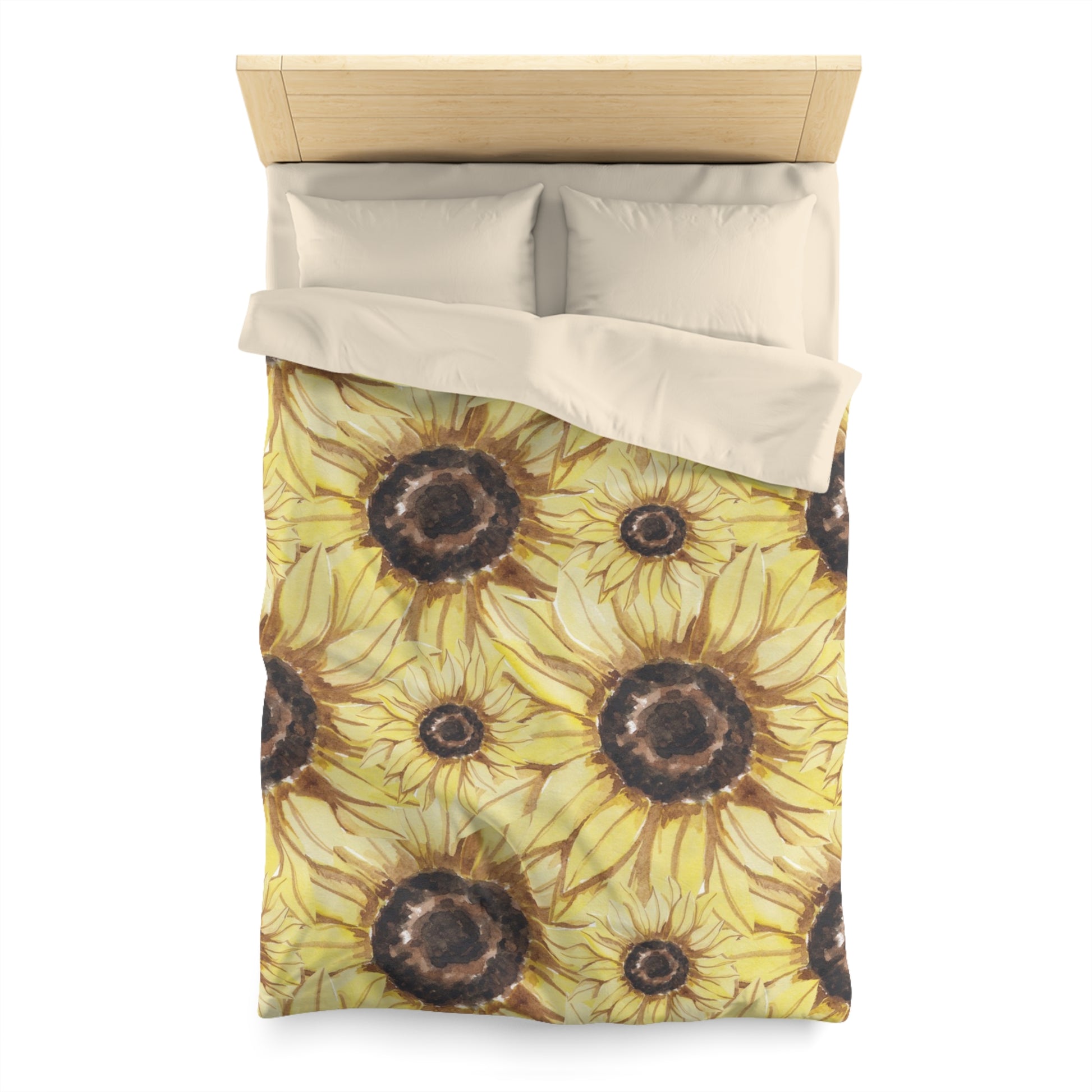 Retro Anime Sunflower Microfiber Duvet Cover, Artsulli - Art is Long, Life is Short, Home Decor, , , , , , , 