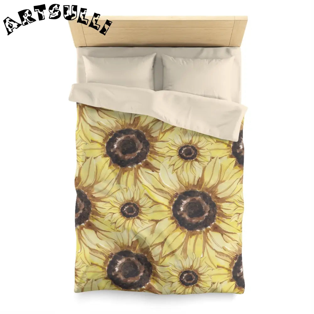 JAKKOUTTHEBXX Retro Anime Sunflower Microfiber Duvet Cover